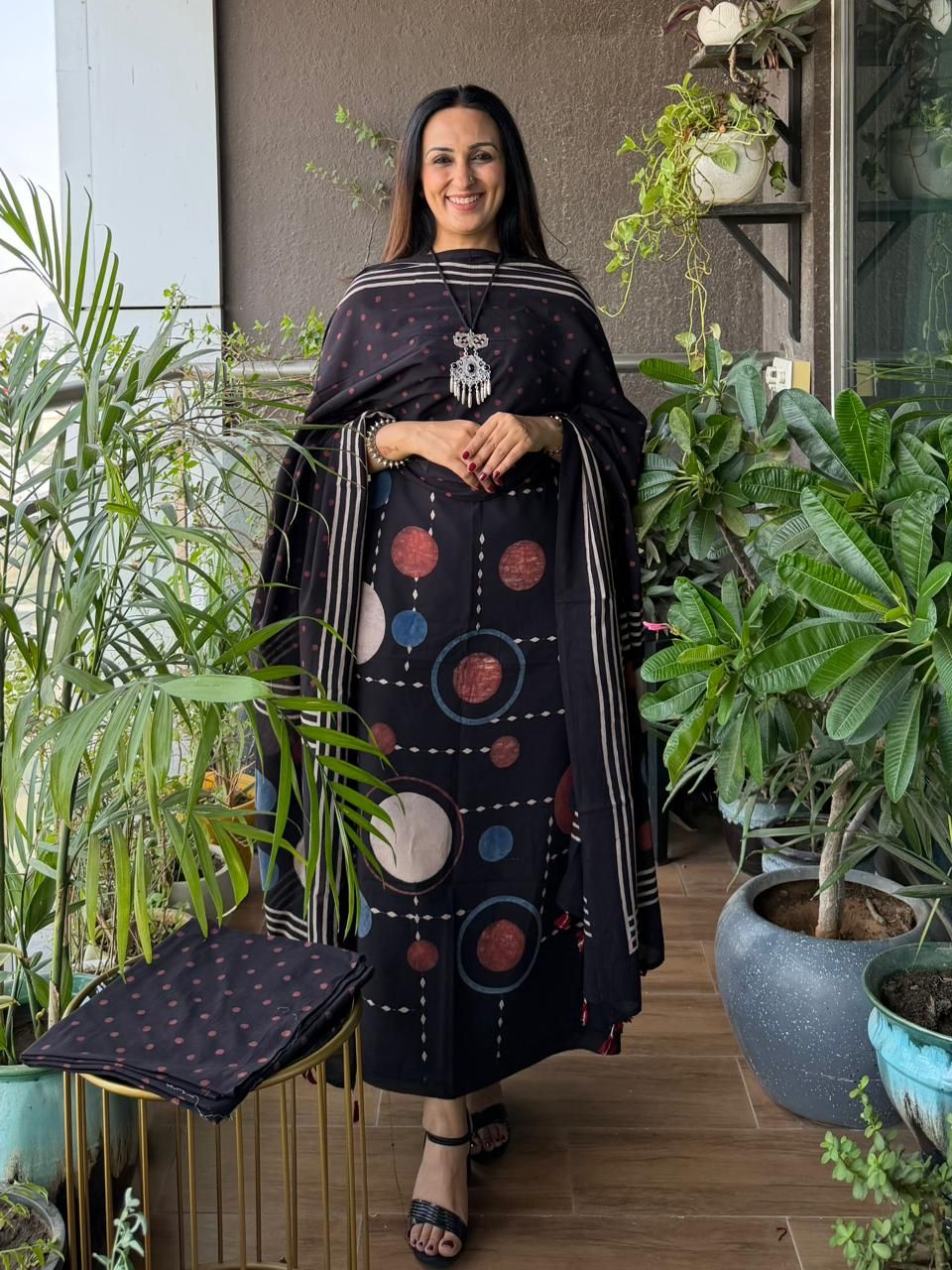 Handblocked Ajrakh Taj cotton full sets!!