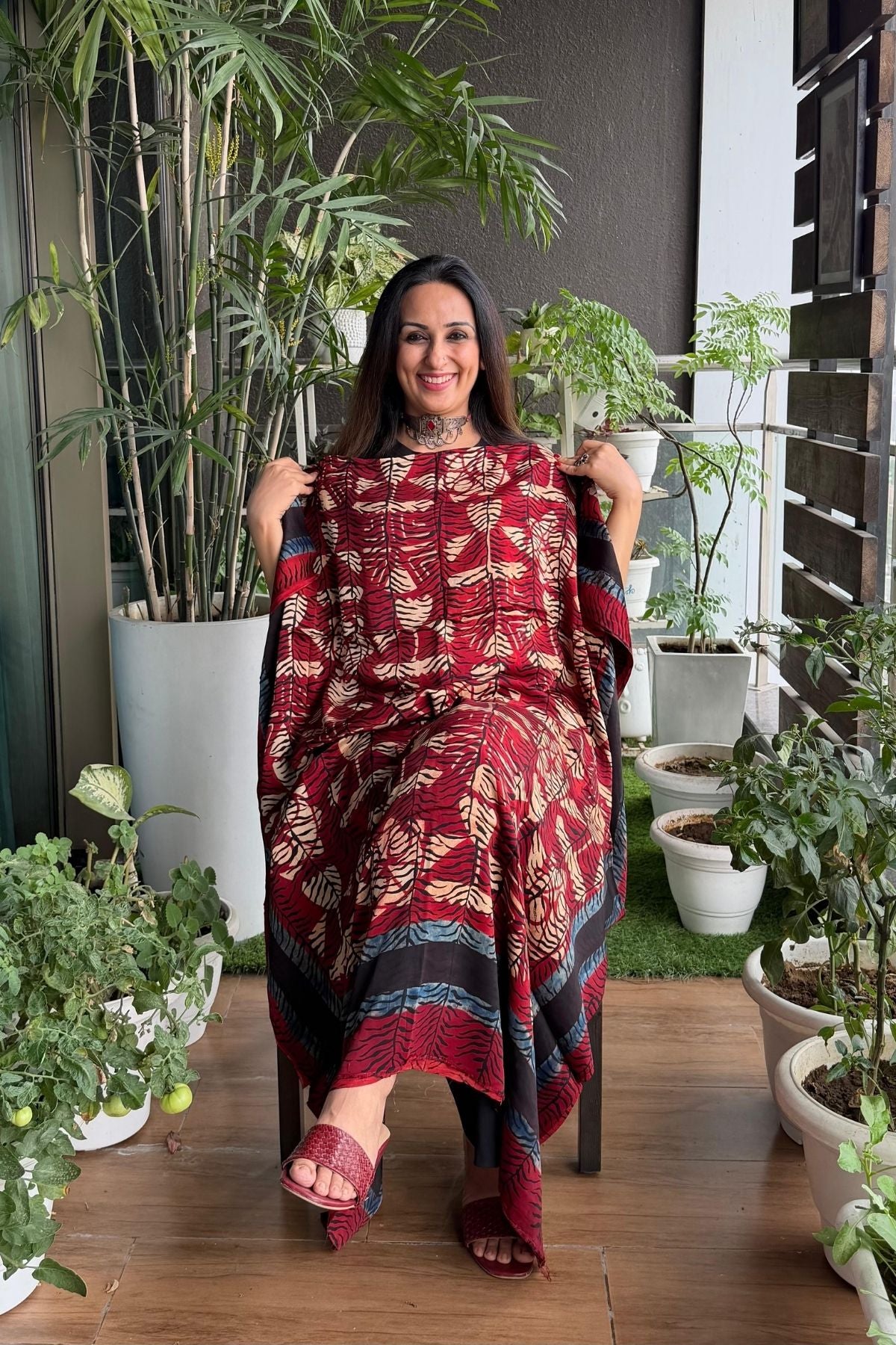 Ajrakh kurta fabric on pure modal !!