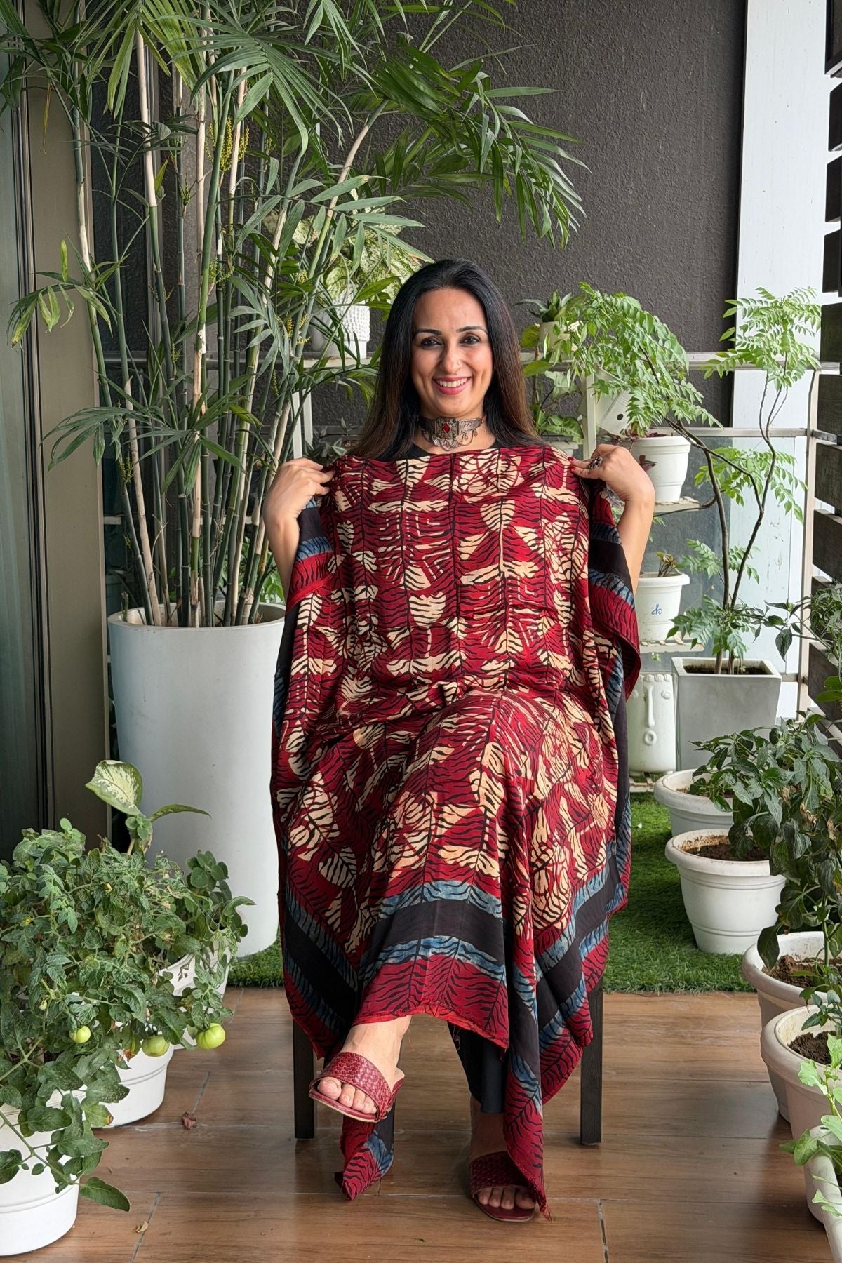 Ajrakh kurta fabric on pure modal !!