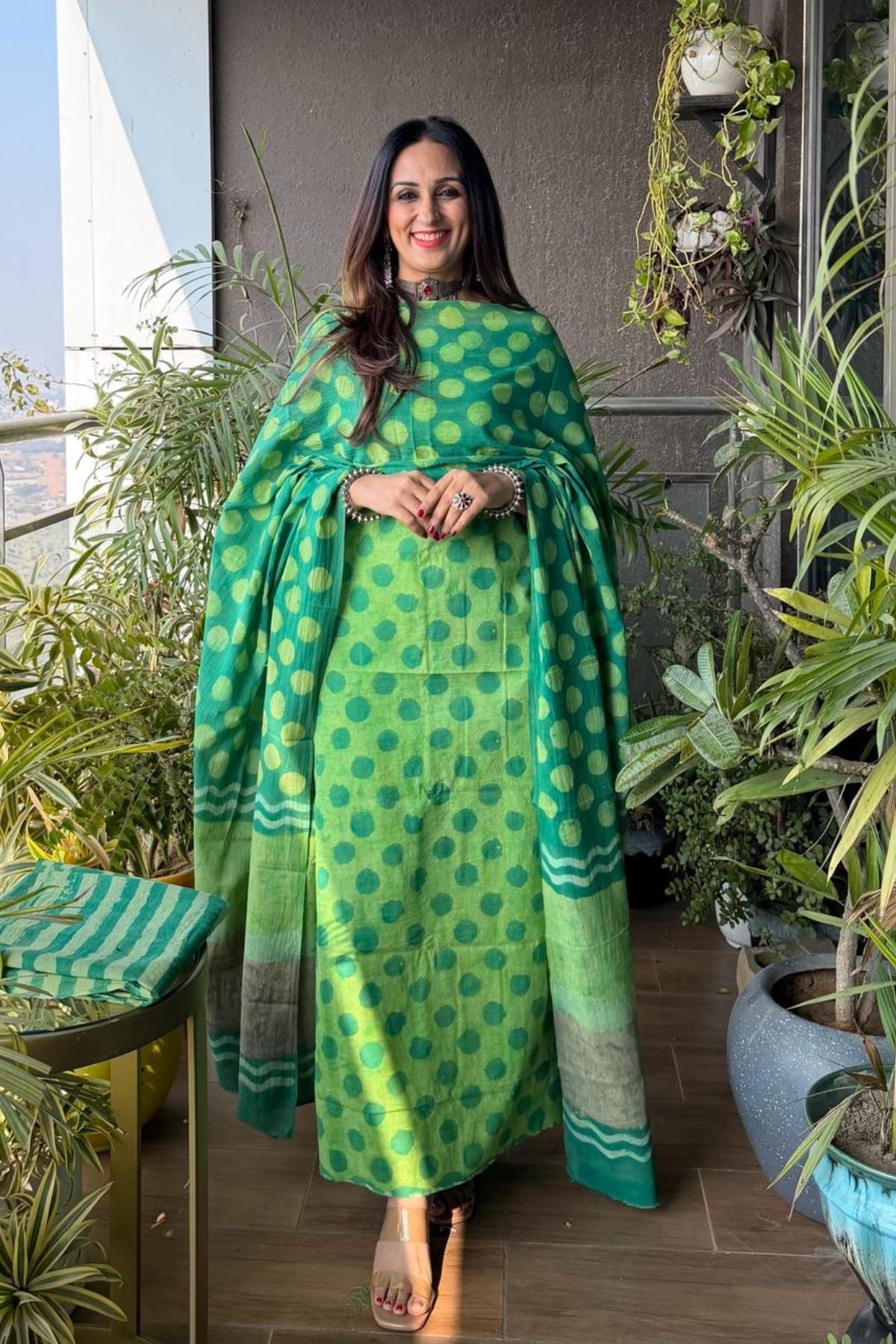 Handblocked full suit sets in pure cotton!!