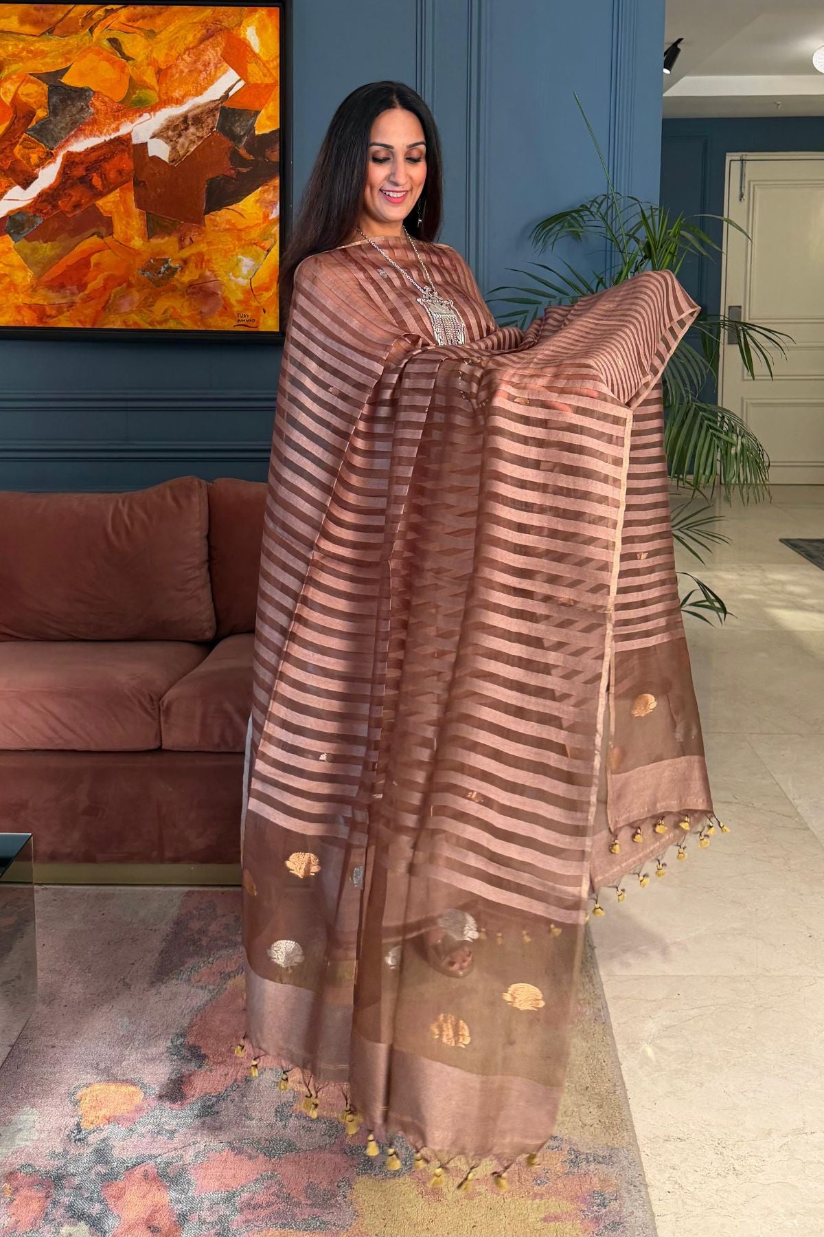 Pure Muslin Bangalore Silk kurta dupatta set with Jamdani work!!