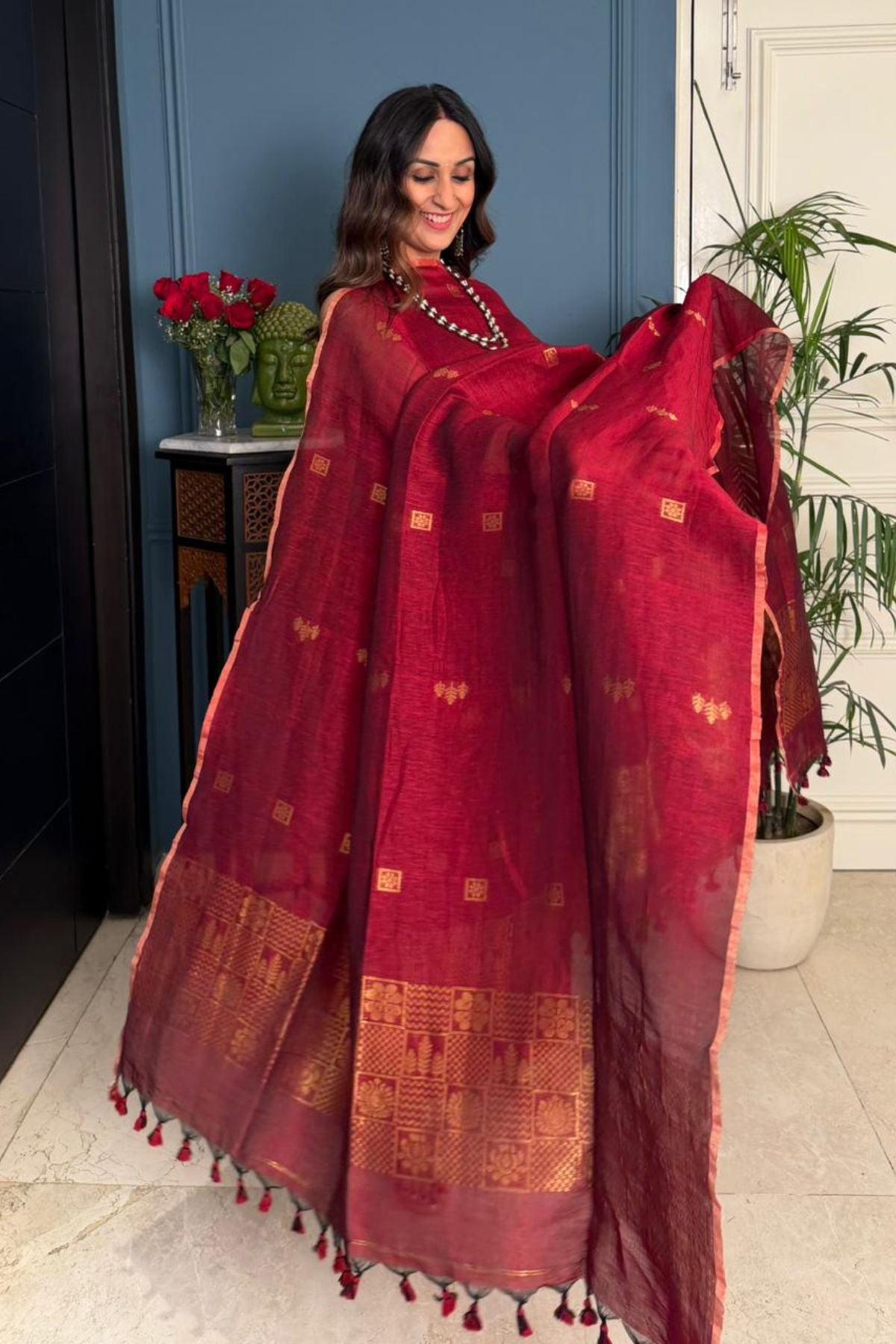Jayshree linen kurta dupatta set
