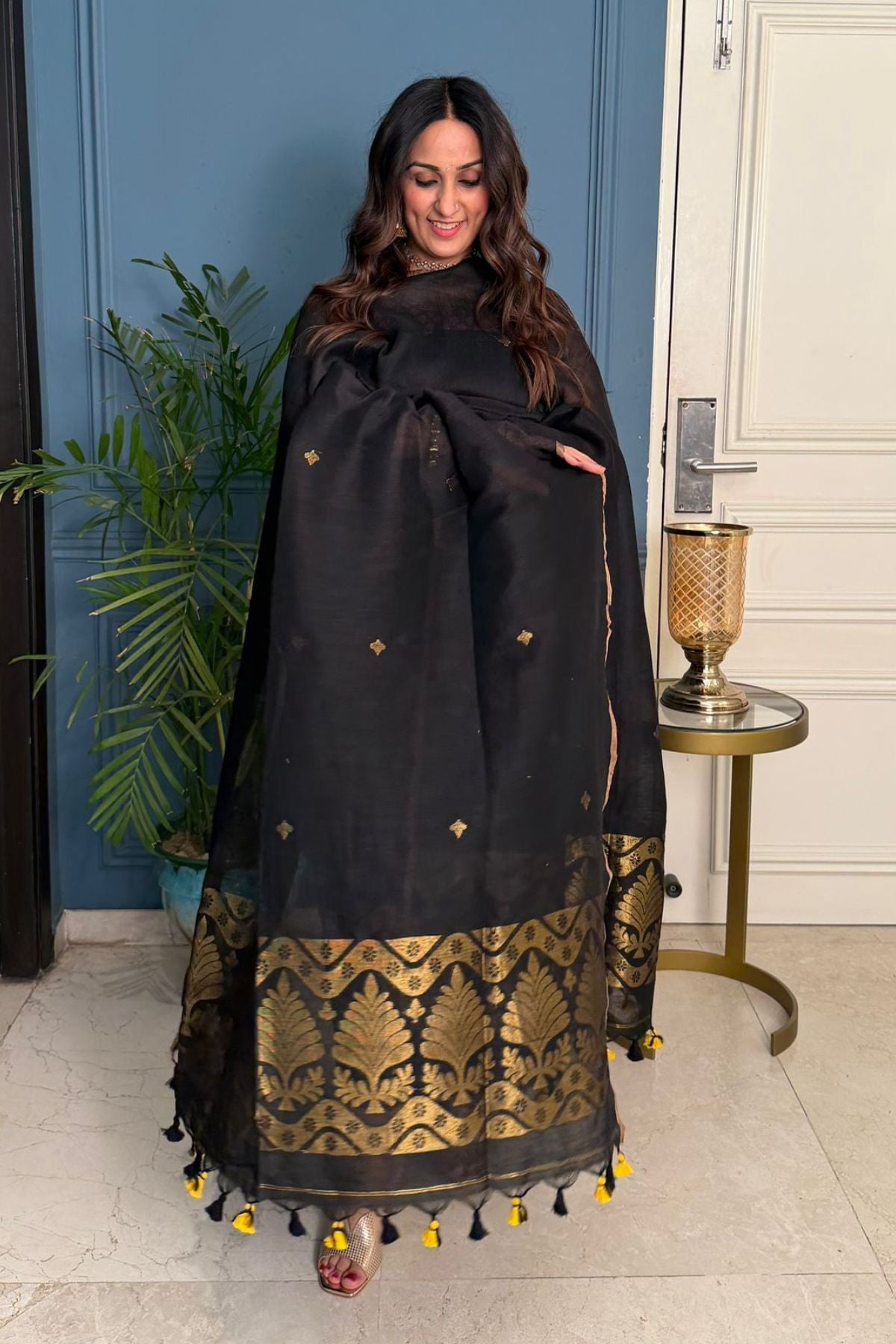 Jayshree cotton linen kurta dupatta set