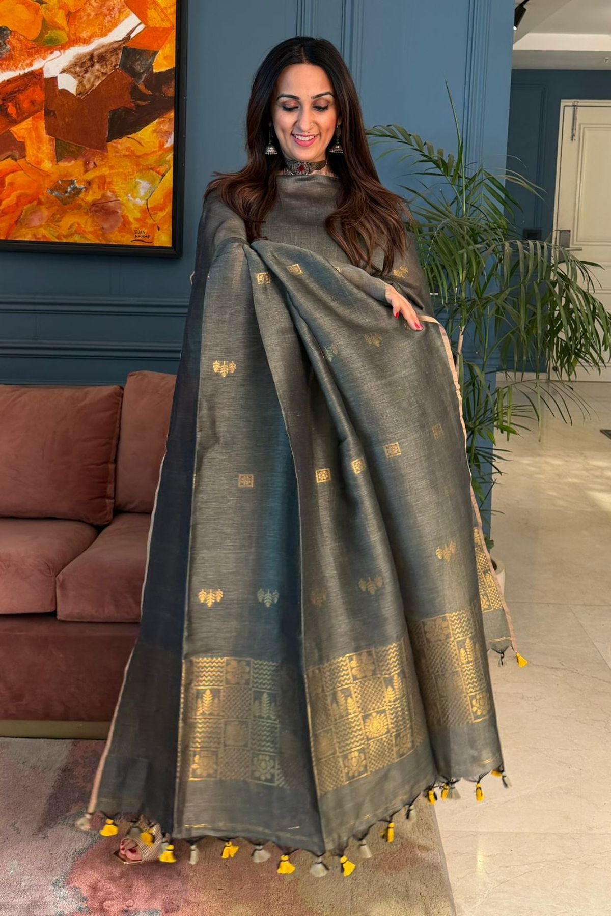 Jayshree linen kurta dupatta set