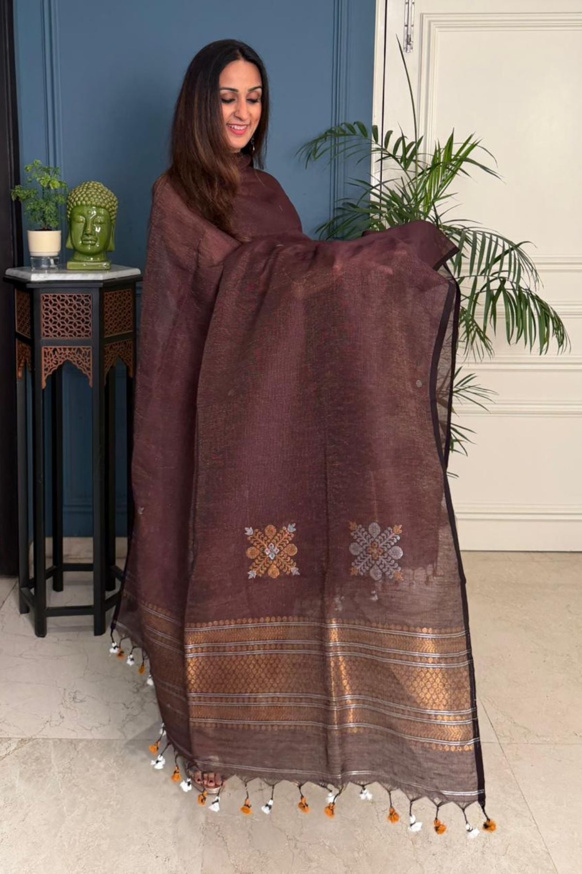 Jayshree tissue linen kurta dupatta set