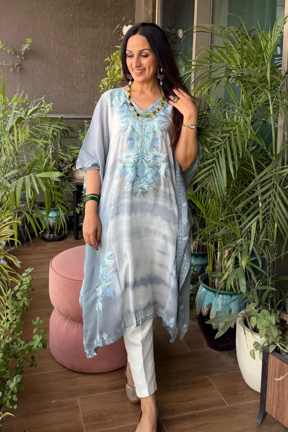 Kashmiri work kaftans!!