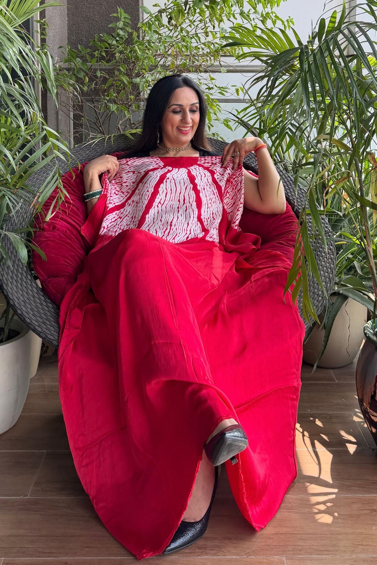Stunning hand Shibori work on pure modal satin!!