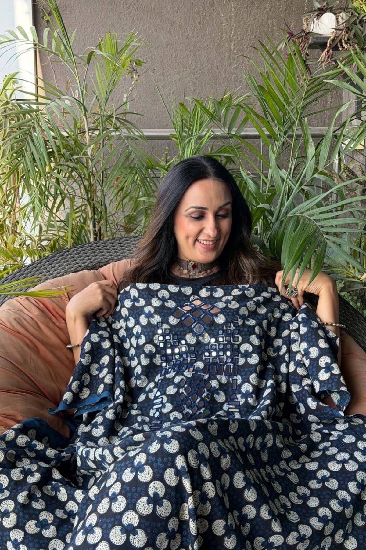 Pure Cotton Kutch mirror hand work kurta fabrics!!