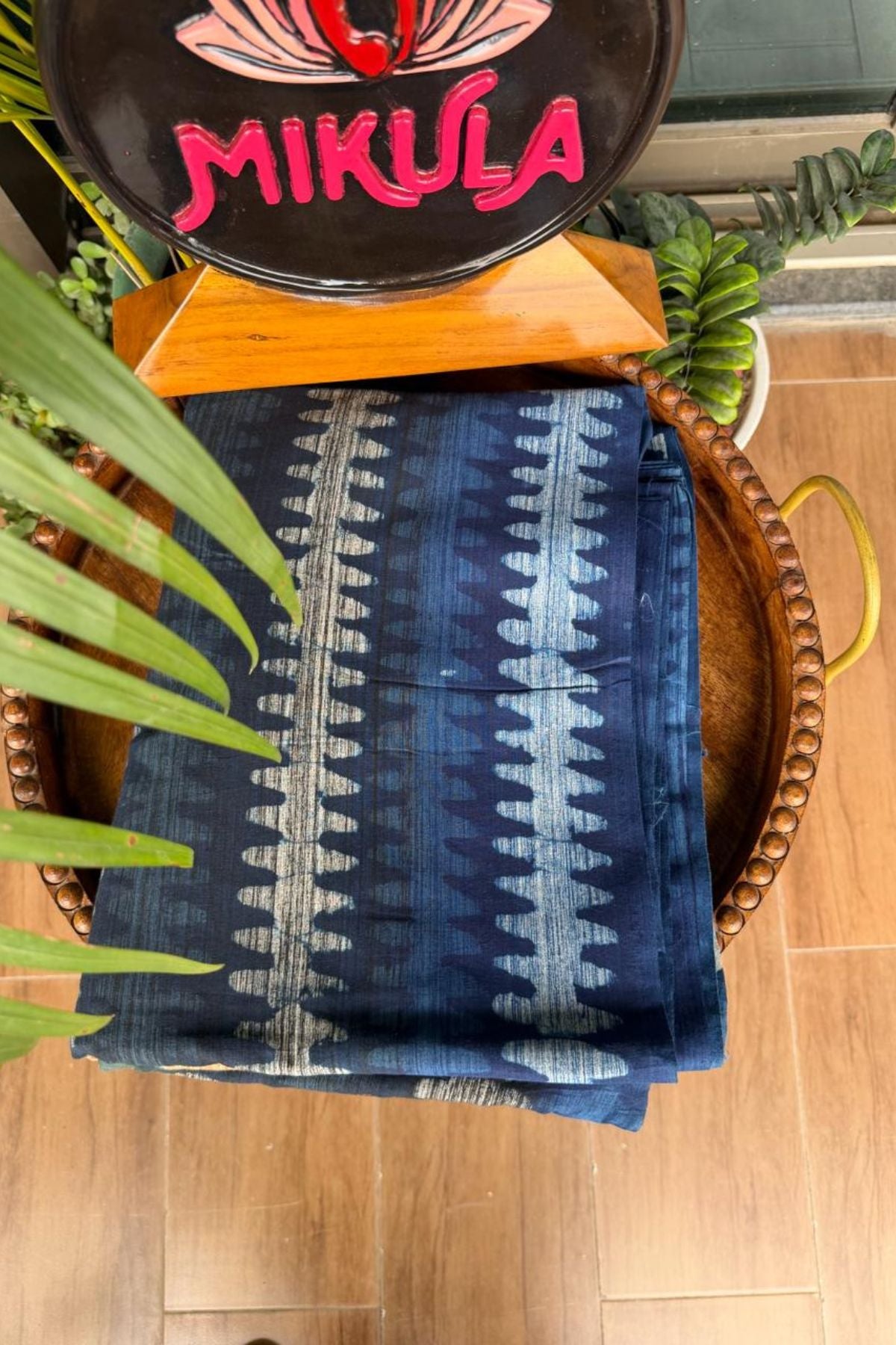 Handblocked Running pure cotton fabric with pomegranate magic!! (400/- per mtr)