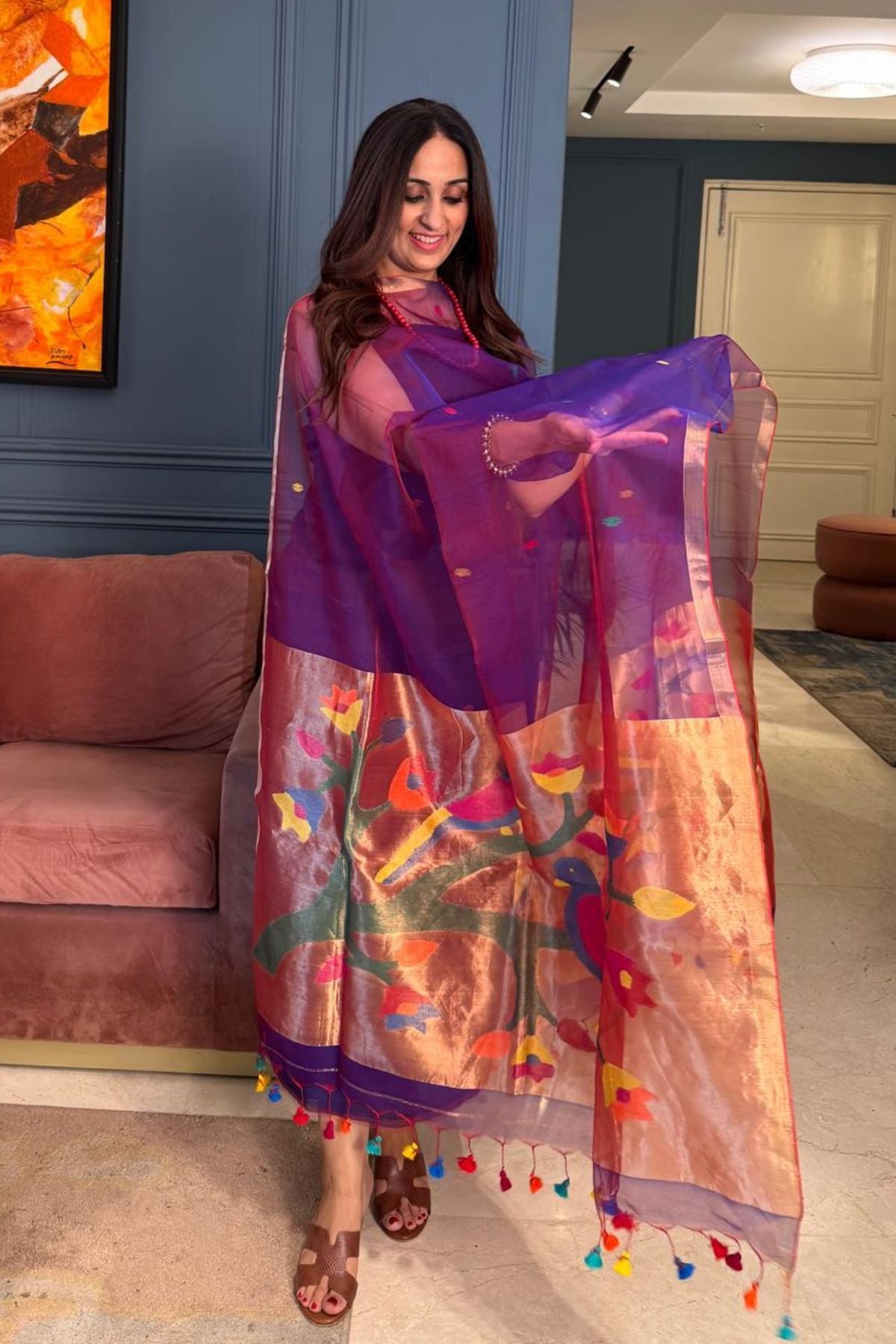 Muslin sets with Paithani inspired Jamdani work