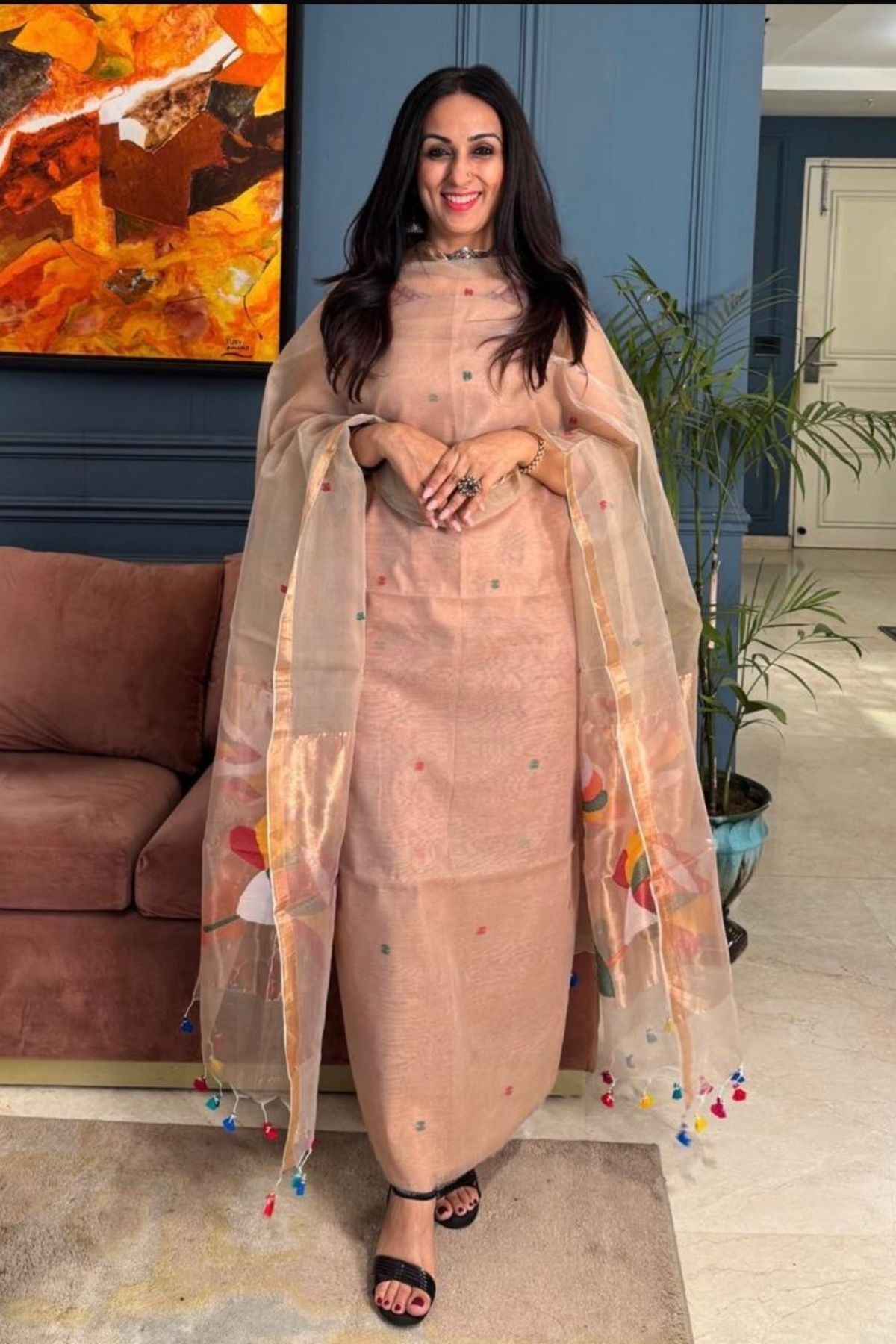 Muslin sets with Paithani inspired Jamdani work