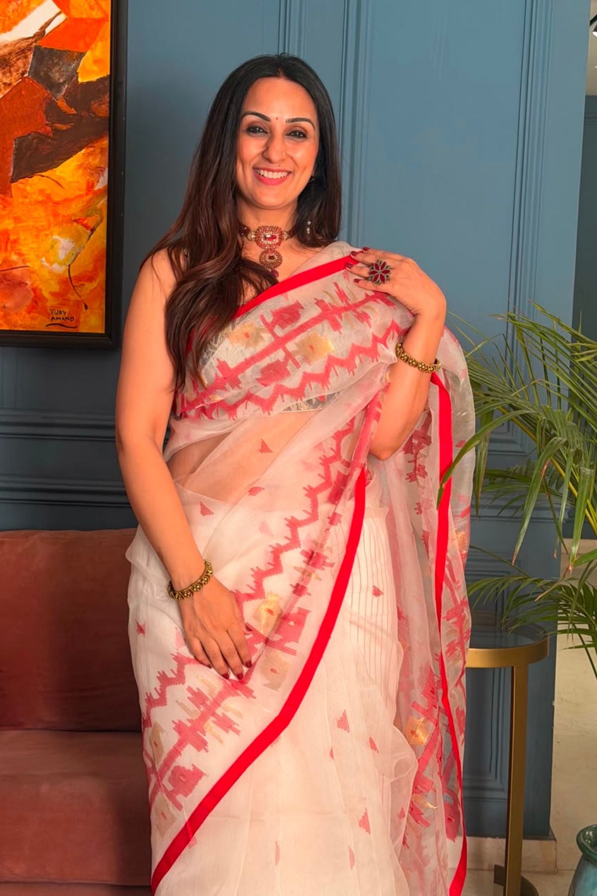 Dhakai Jamdani pure muslin saree with blouse!!