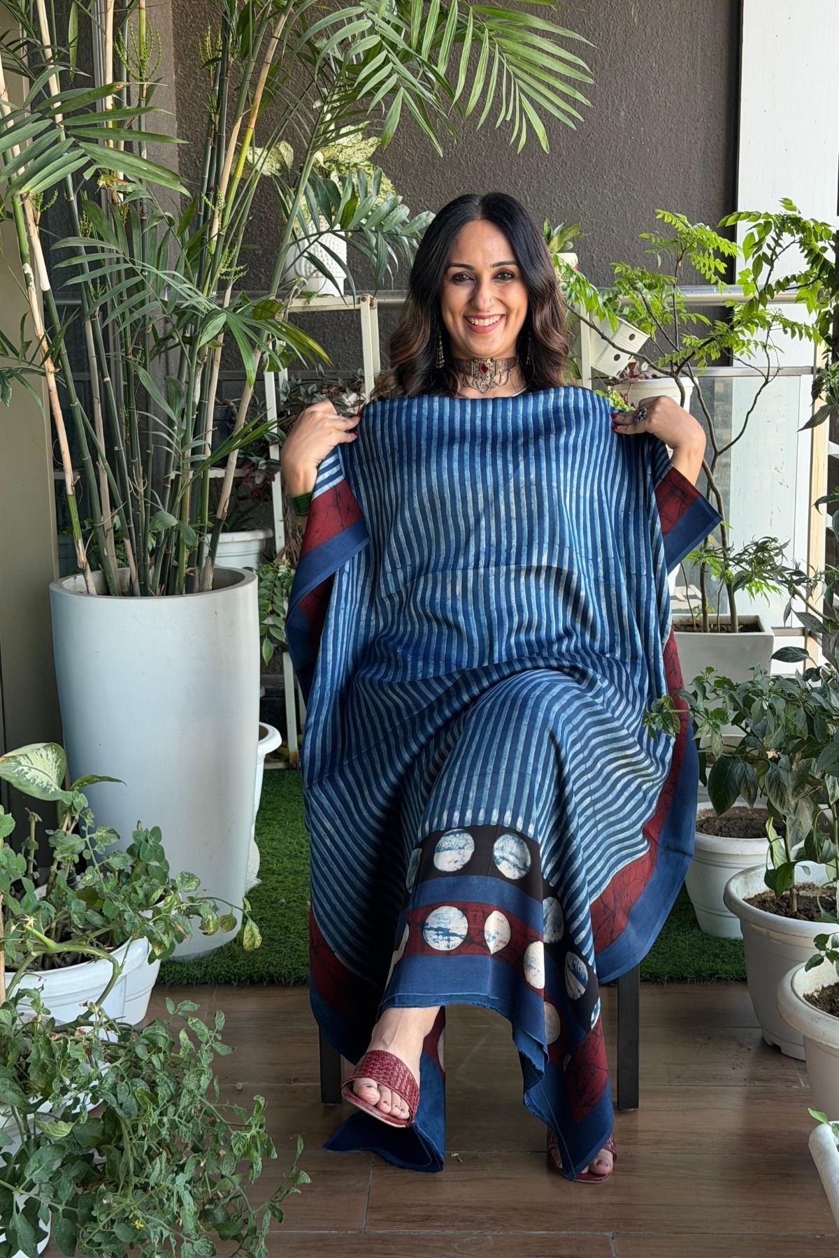 Ajrakh kurta fabric on pure modal !!