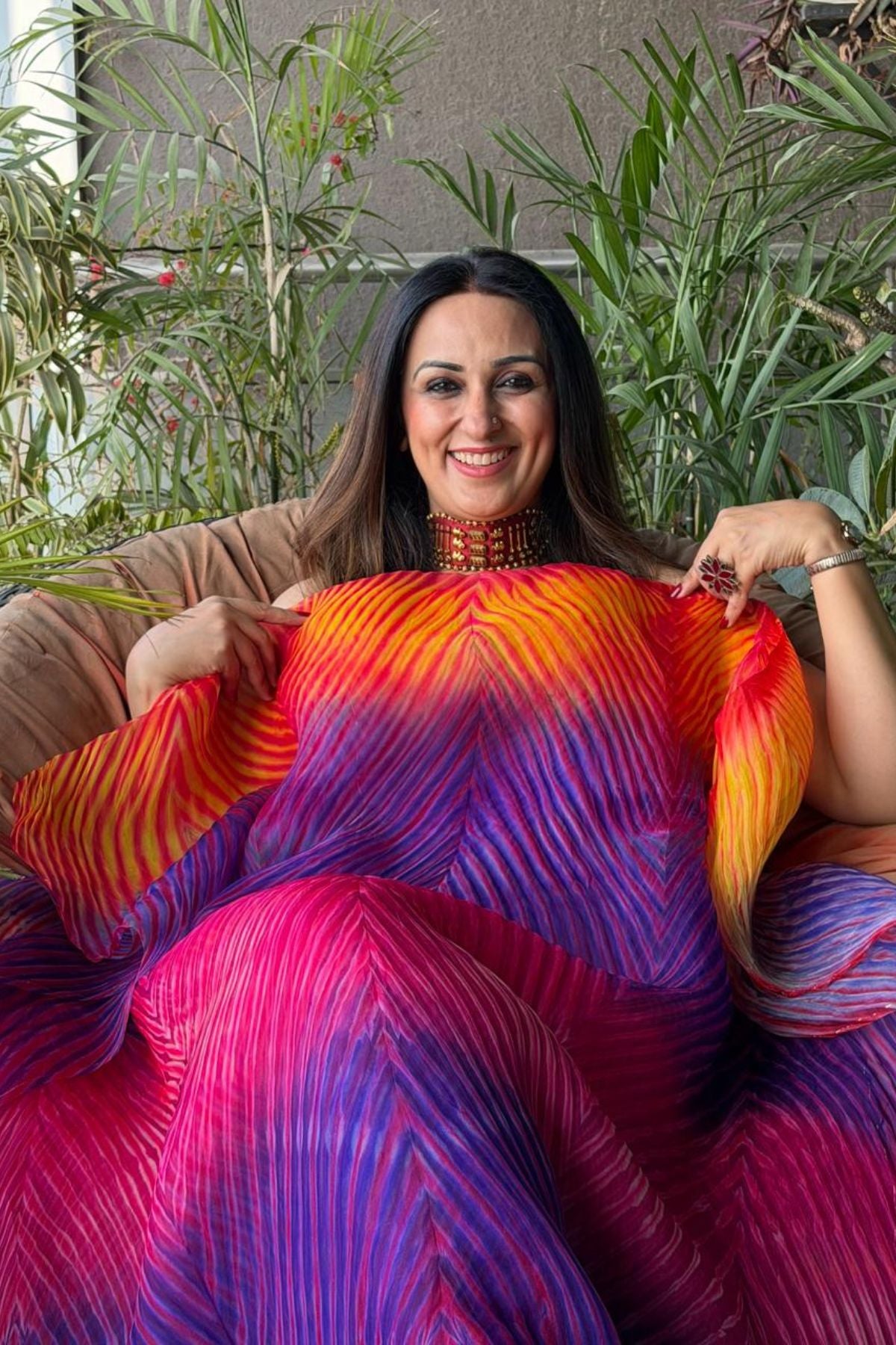 Arashi- Pure Organza Multi Shibori kurta fabric!!!
