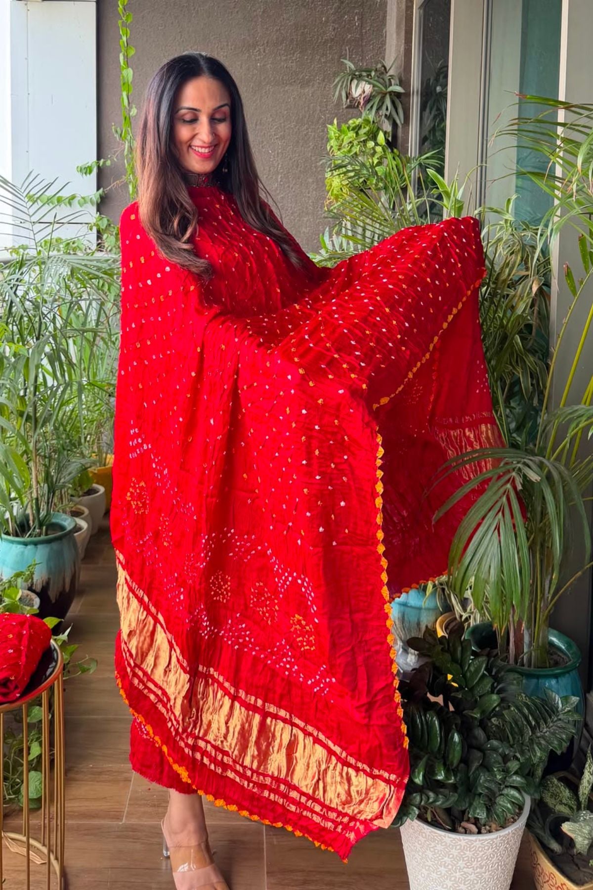 Hand done BANDHANI full set on pure modal!!