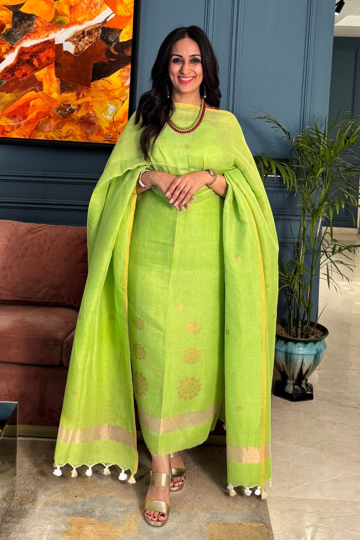 Jayshree Linen kurta dupatta sets