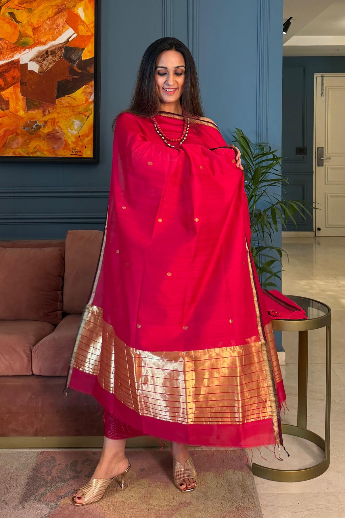 Handloom pure Maheshwari silk full sets
