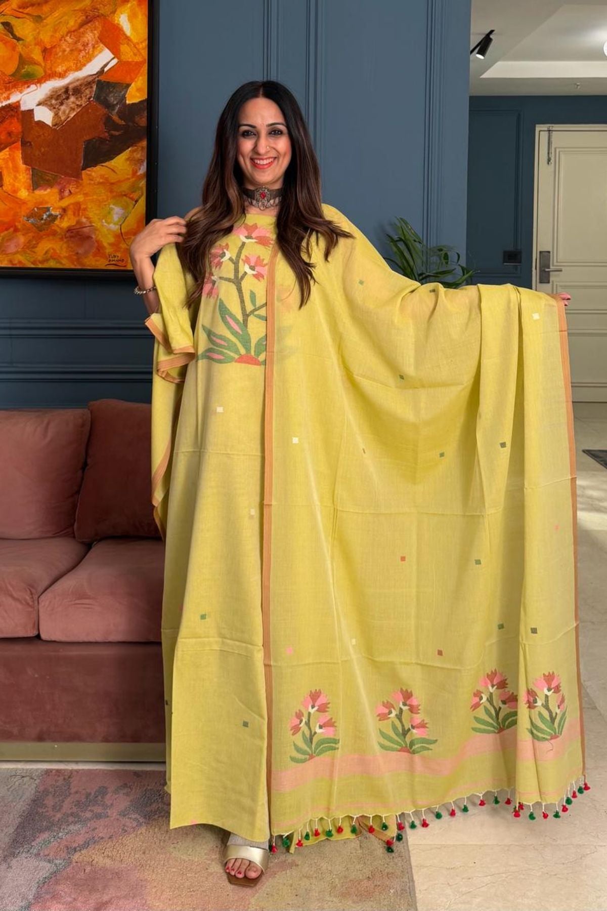 Jamdani pure cotton kurta dupatta sets!!