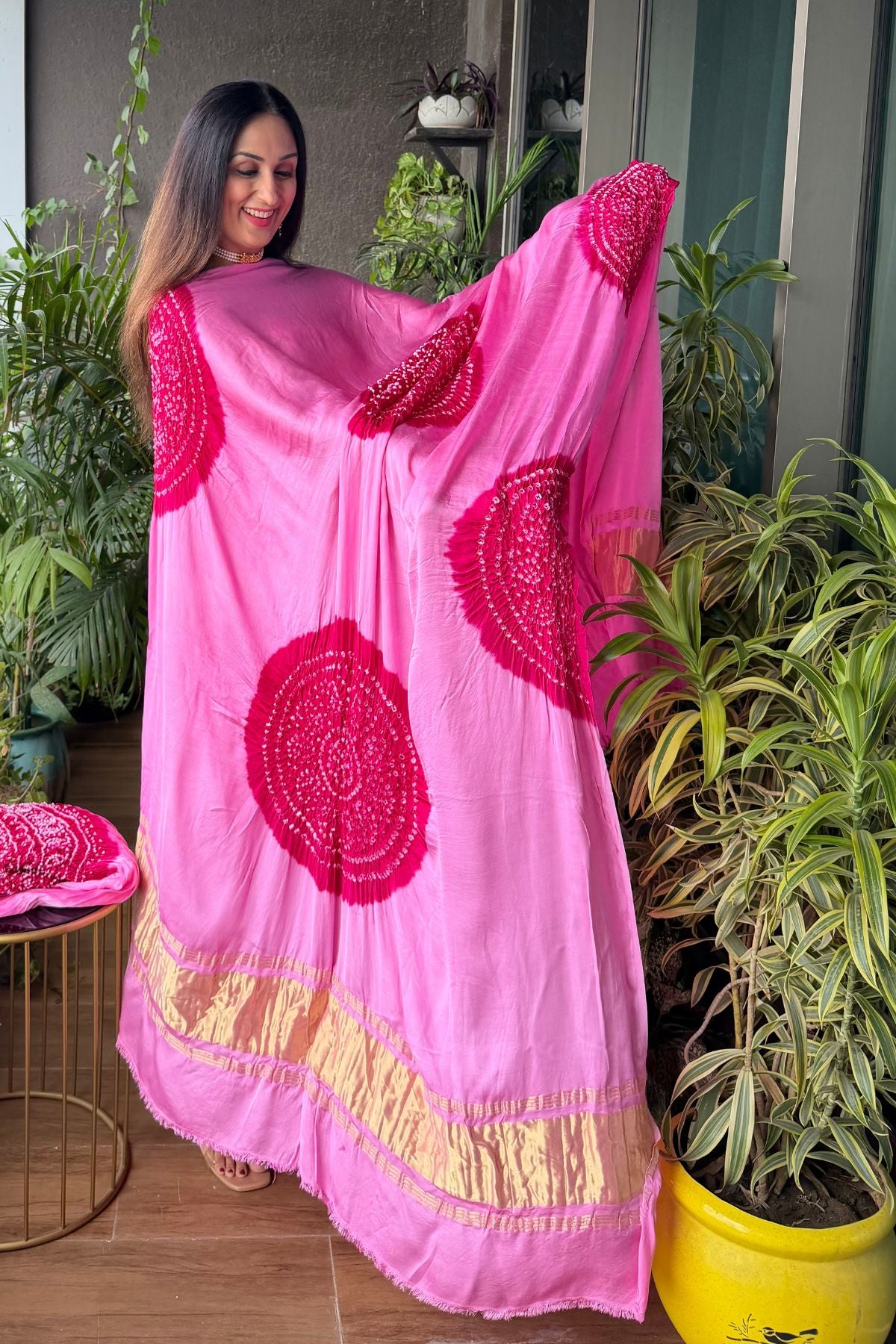Bandhani work full sets on pure modal satin!!!