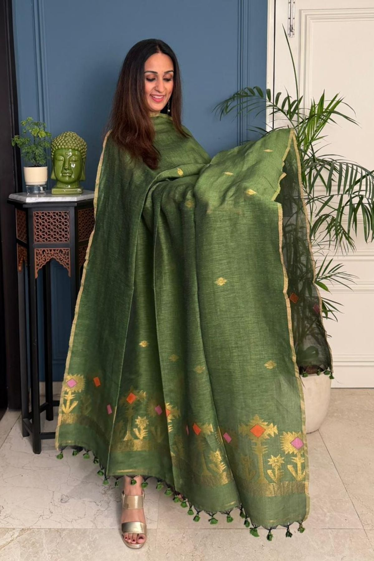 Jayshree linen kurta dupatta set