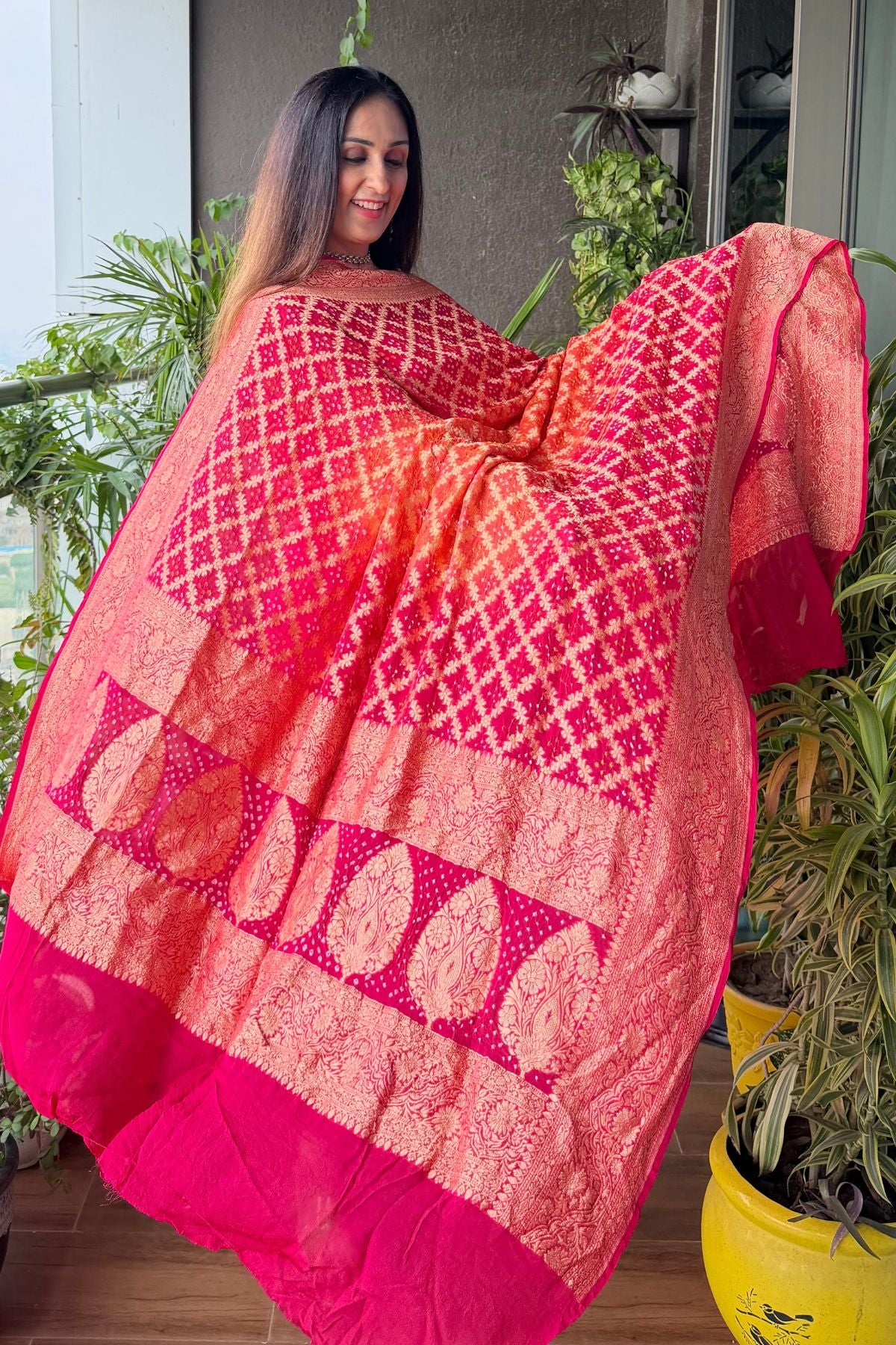 Banarasi khaddi georgette bandhani sets!!!