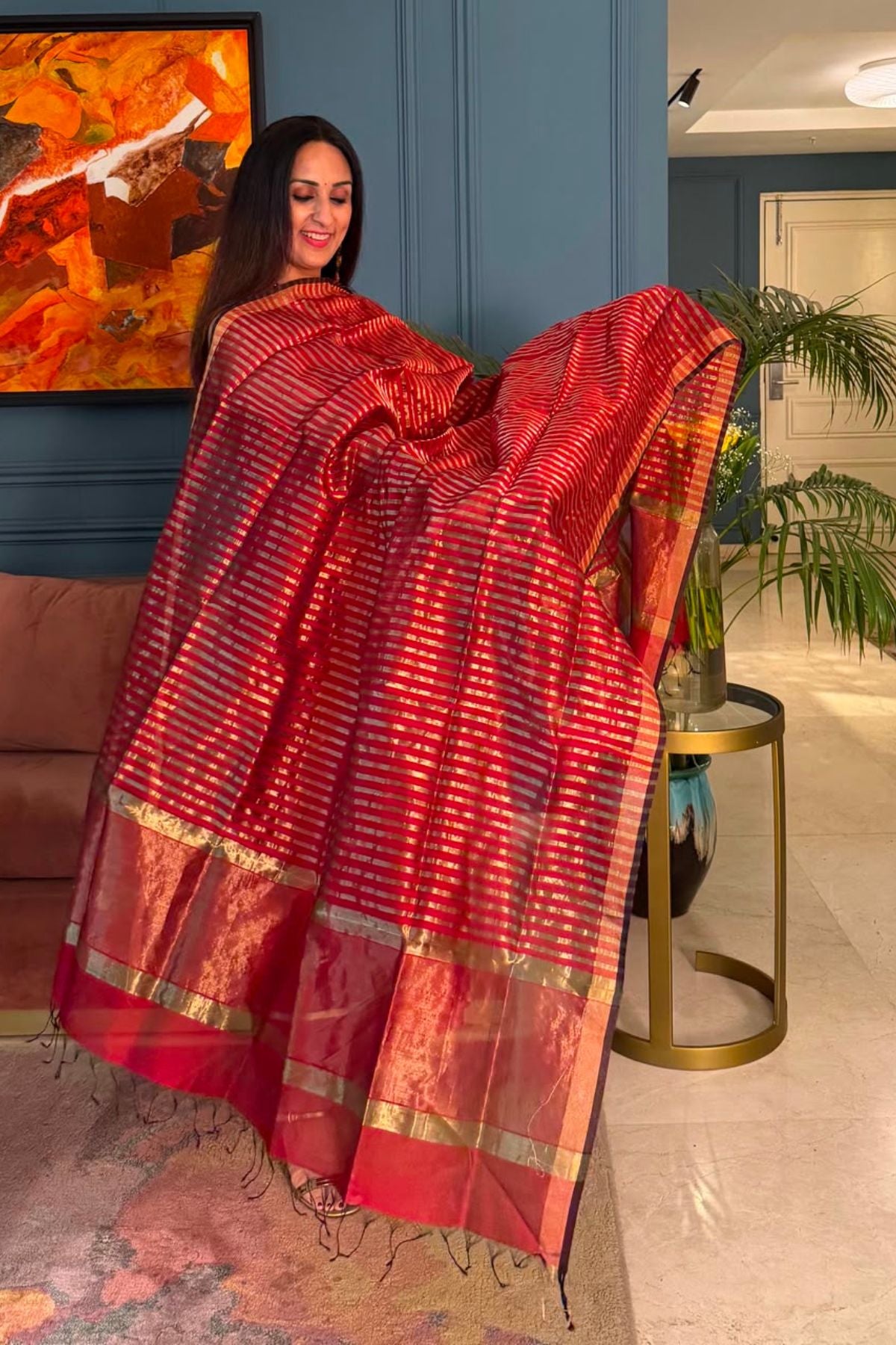Handloom Maheshwari silk by cotton kurta dupatta sets!!