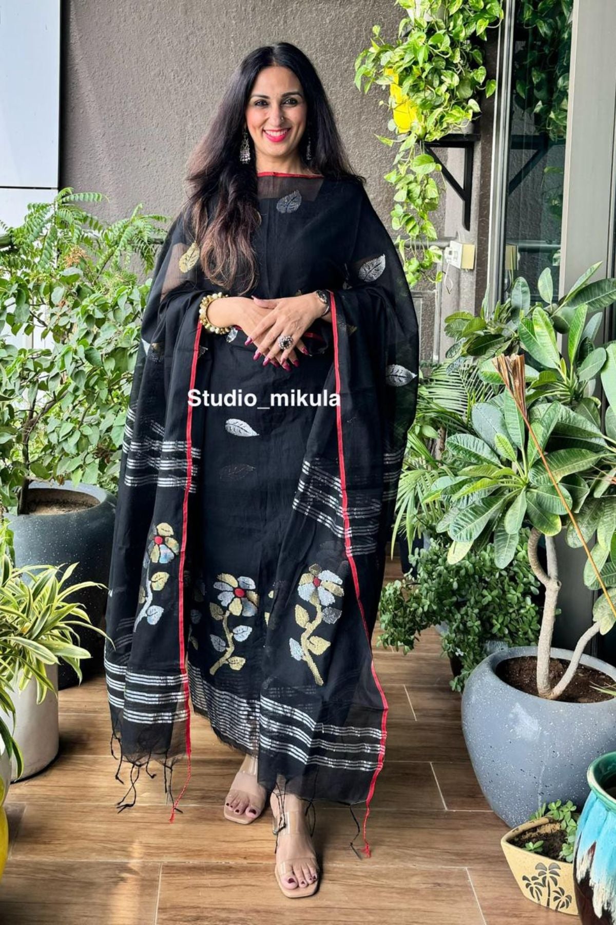 Muslin Jamdani kurta dupatta set