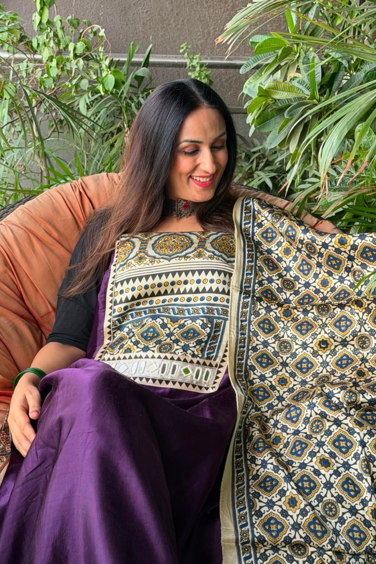 Handcrafted Kutch mirror work Mashru silk full sets!!