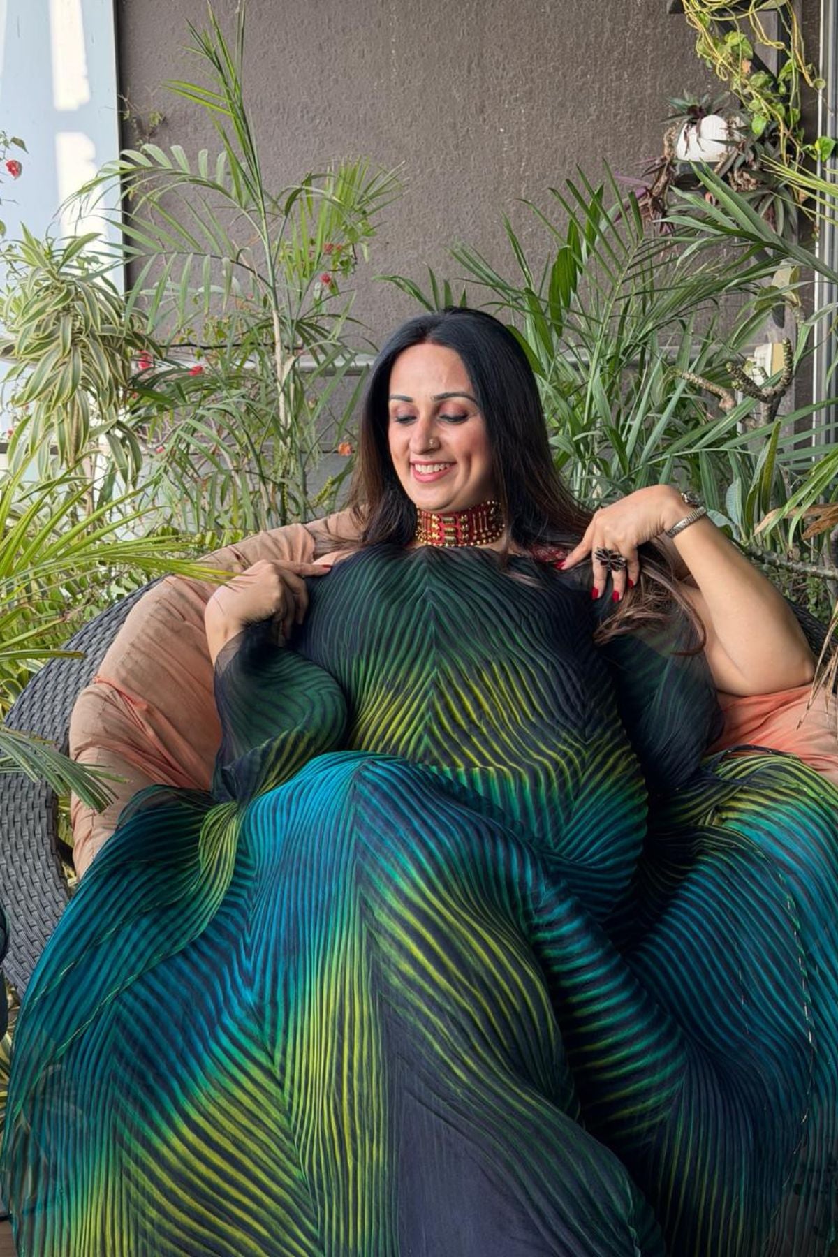 Arashi- Pure Organza Multi Shibori kurta fabric!!!