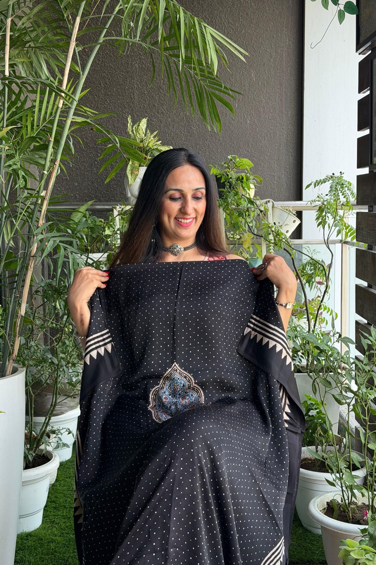 Ajrakh kurta fabric on pure modal !!