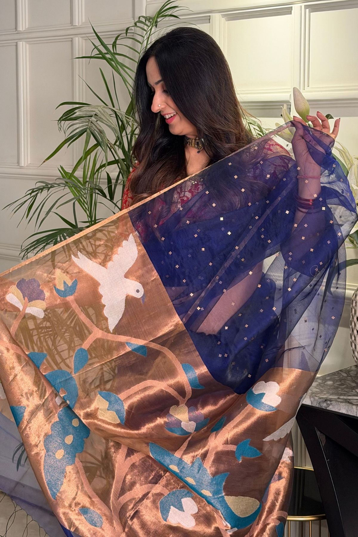 Handcrafted Muslin Jamdani Saree!!