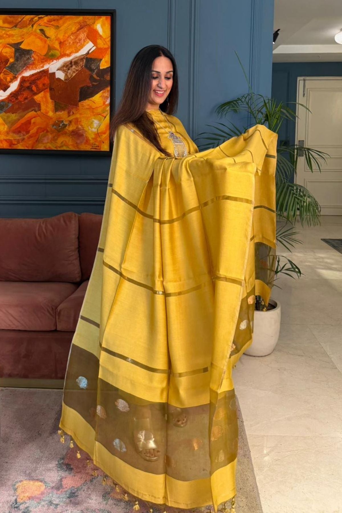 Pure Muslin Bangalore Silk kurta dupatta set with Jamdani work!!