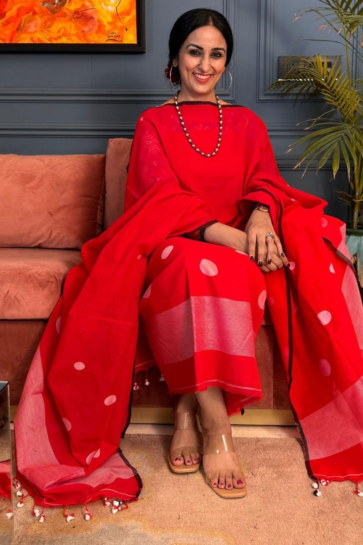 Jamdani kurta dupatta set