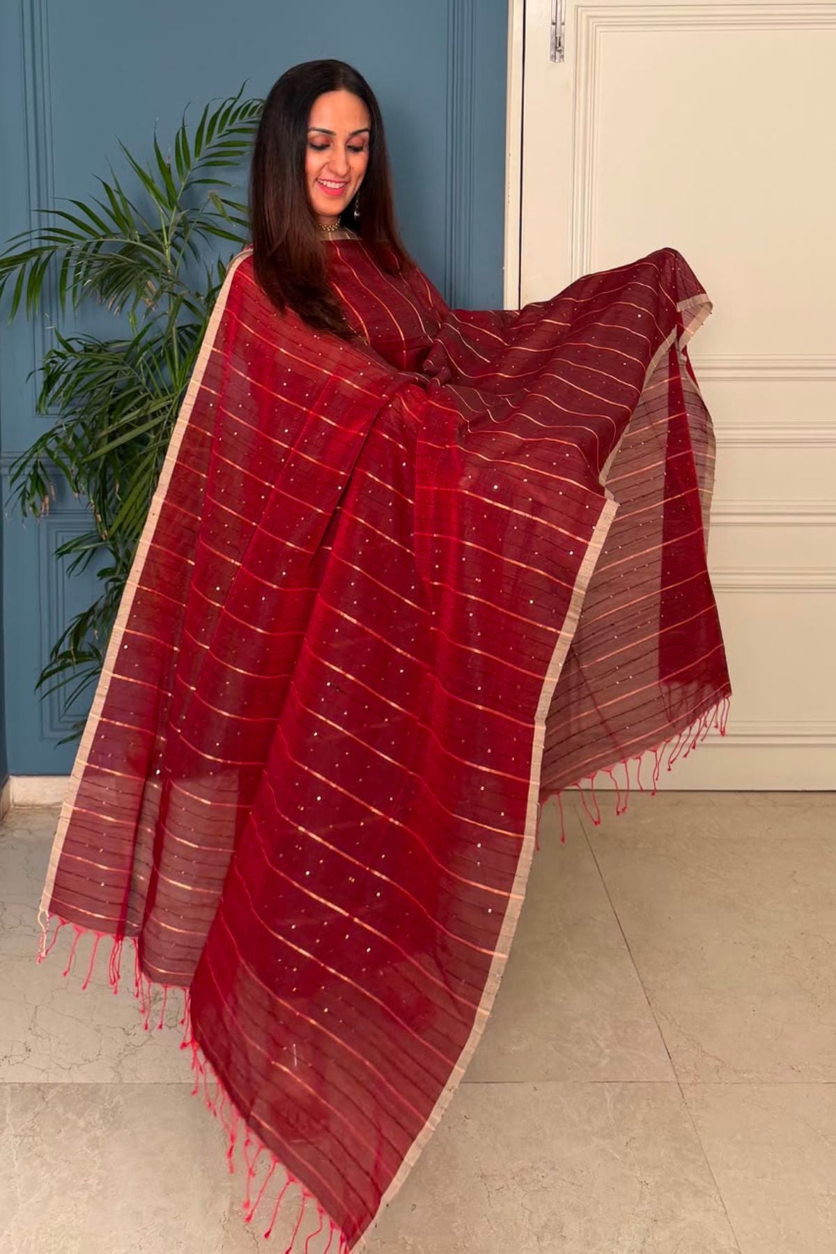 Pure cotton kurta dupatta sets with handwoven pocket sequins!!
