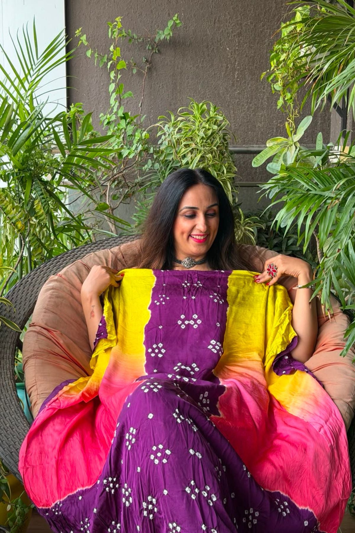 Hand BANDHANI work with ombré dyeing!!!