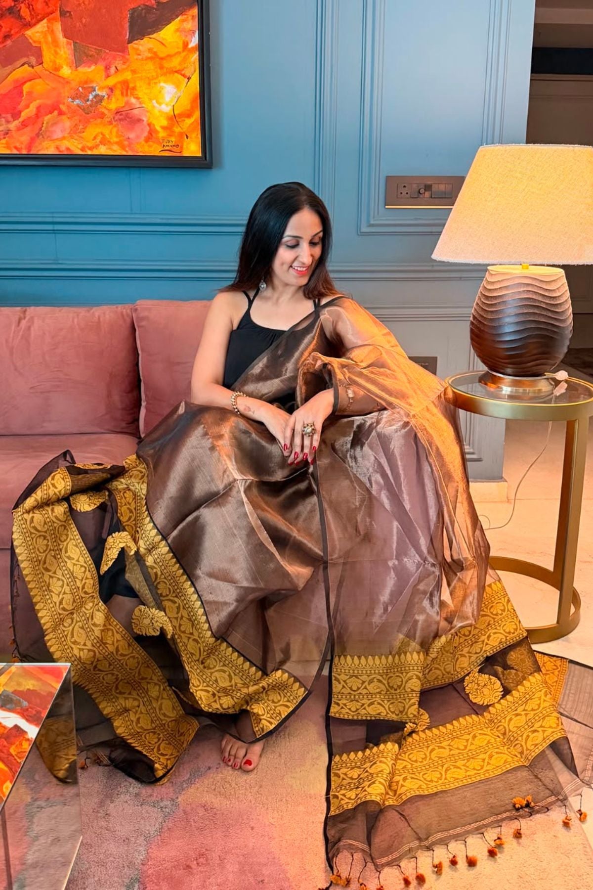 Metallic muslin tissue dupatta!!
