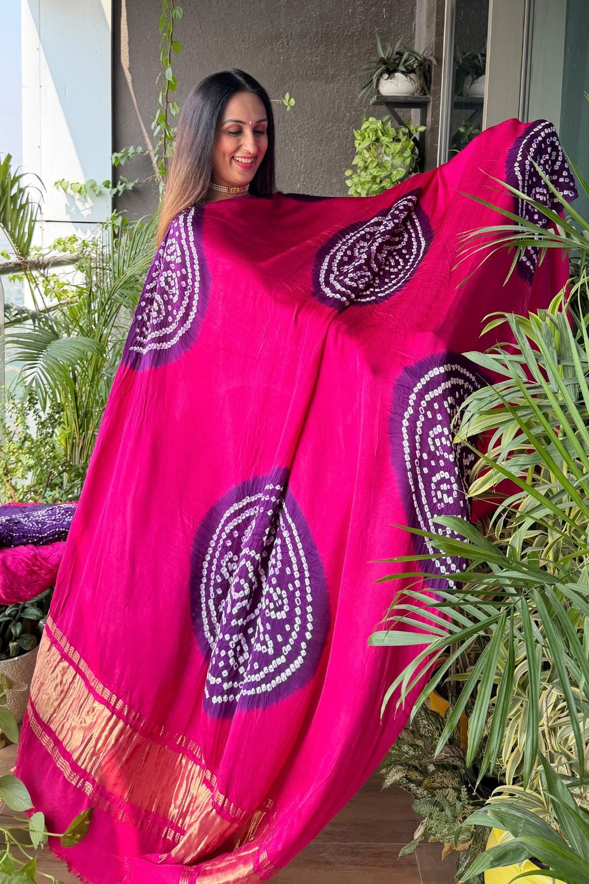 Bandhani work full sets on pure modal satin!!!