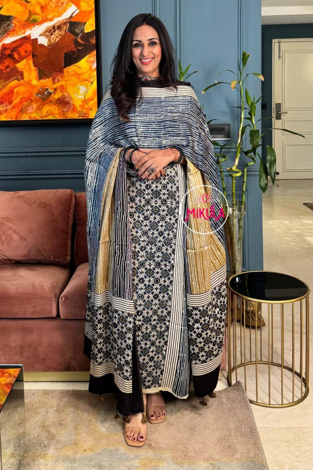 Ajrakh Modal Kurta Dupatta Set