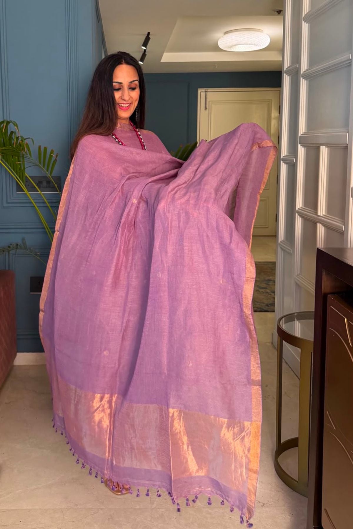 Jayshree tissue linen kurta dupatta set.
