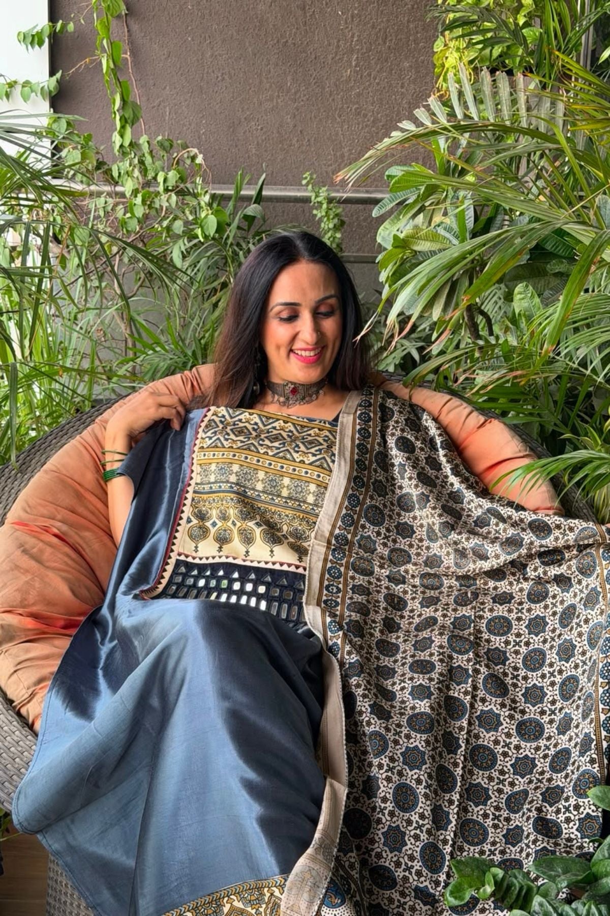 Handcrafted Kutch mirror work Mashru silk full sets!!
