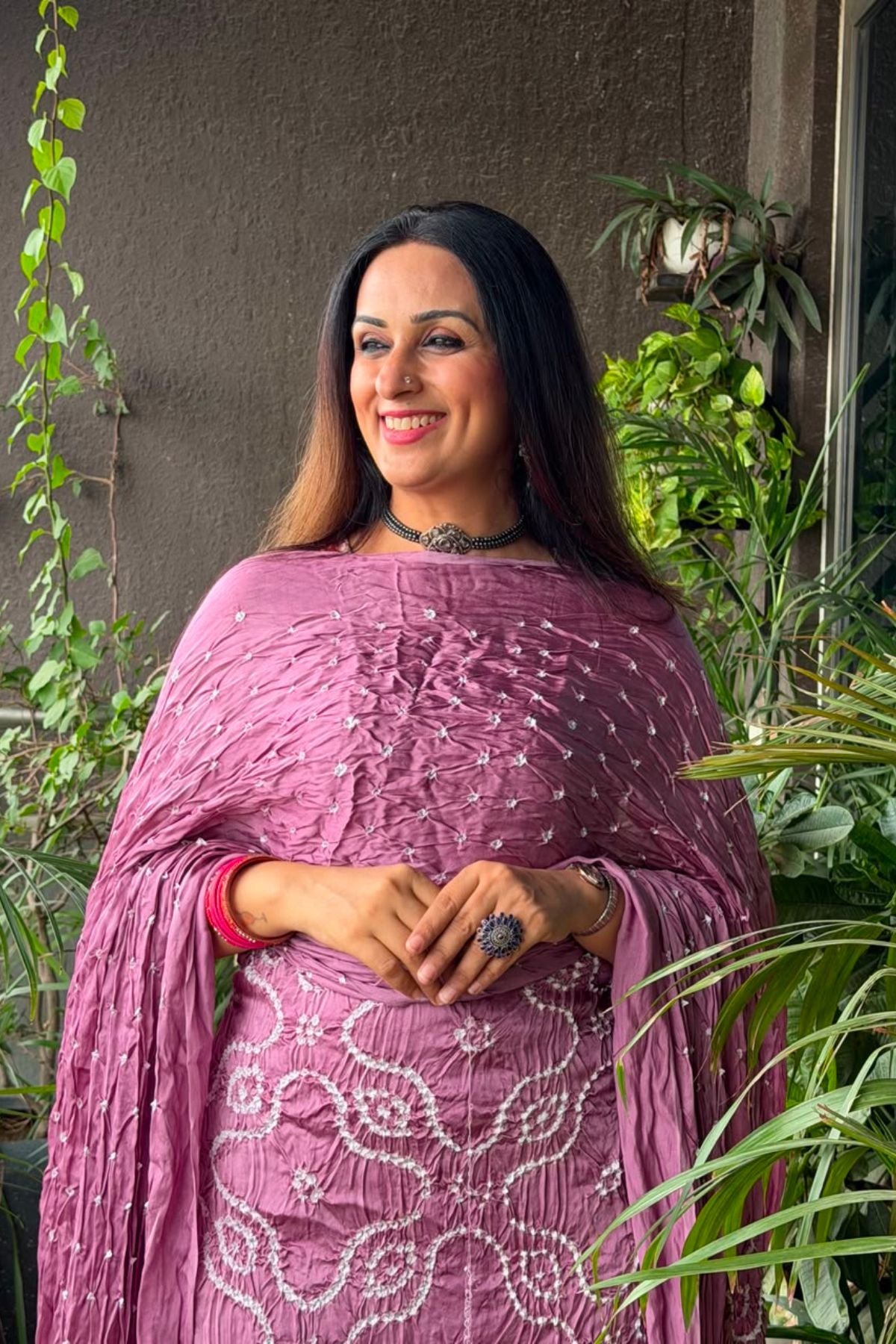 Bandhani with nakshi zari work on pure modal!!