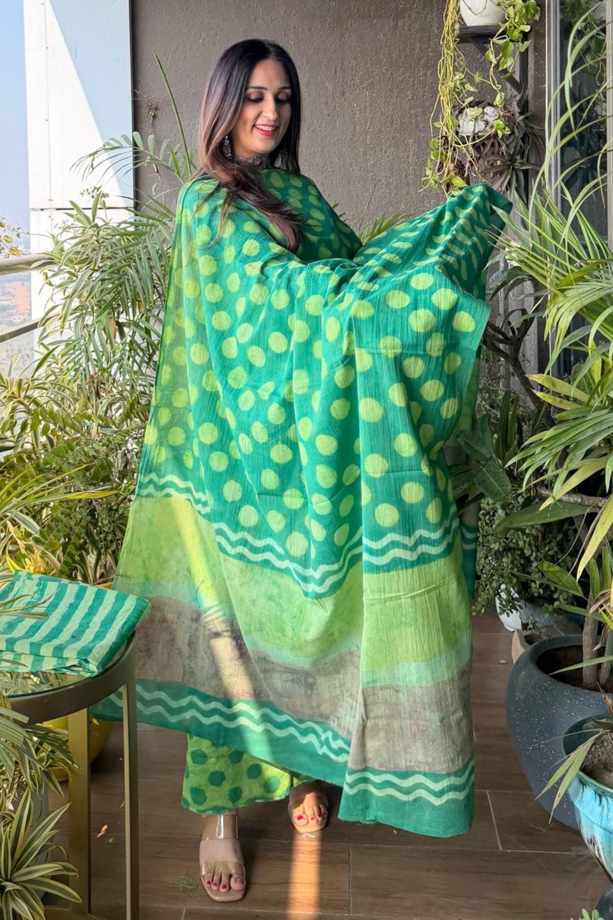 Handblocked full suit sets in pure cotton!!