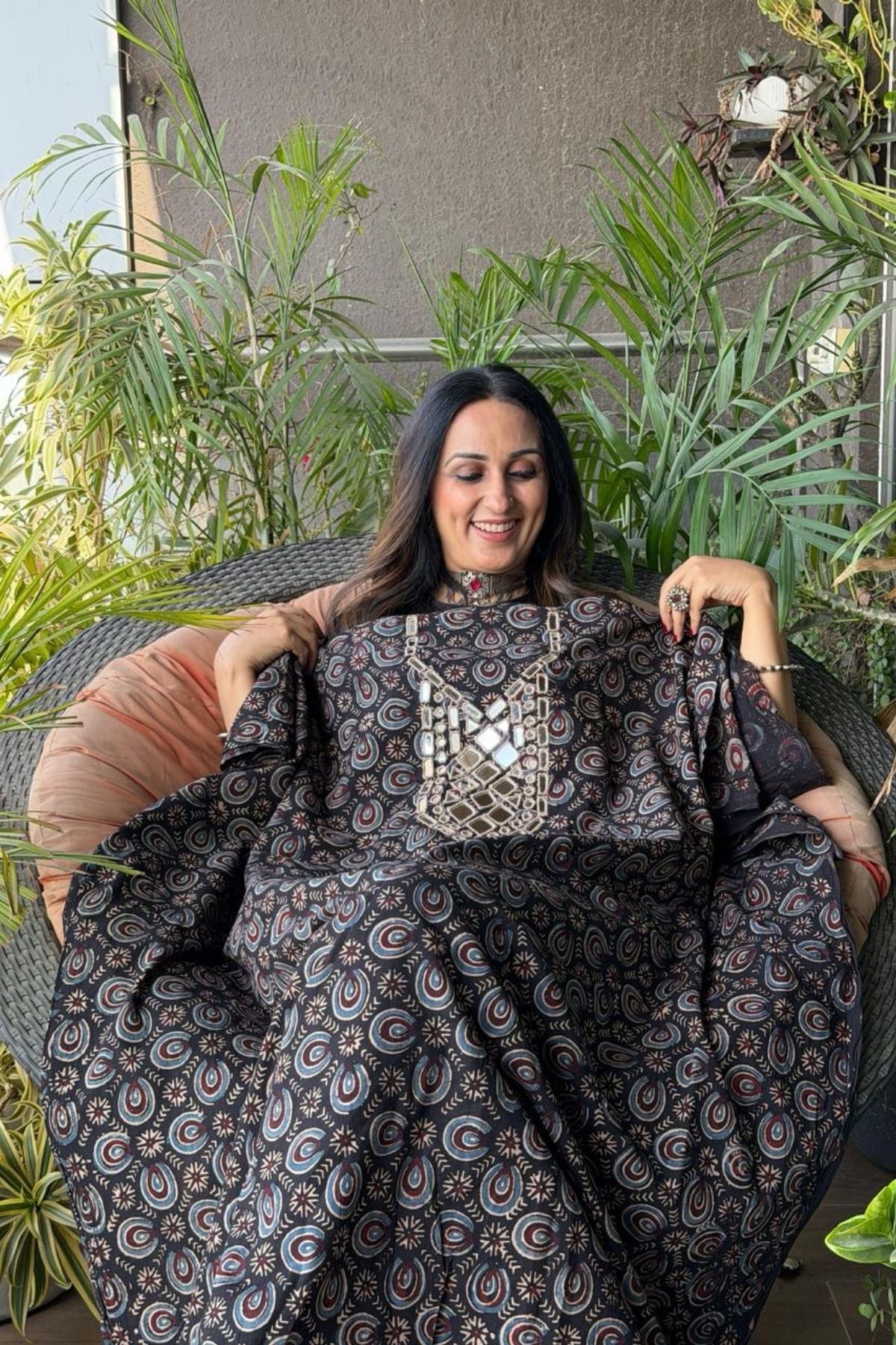 Pure Cotton Kutch mirror hand work kurta fabrics!!