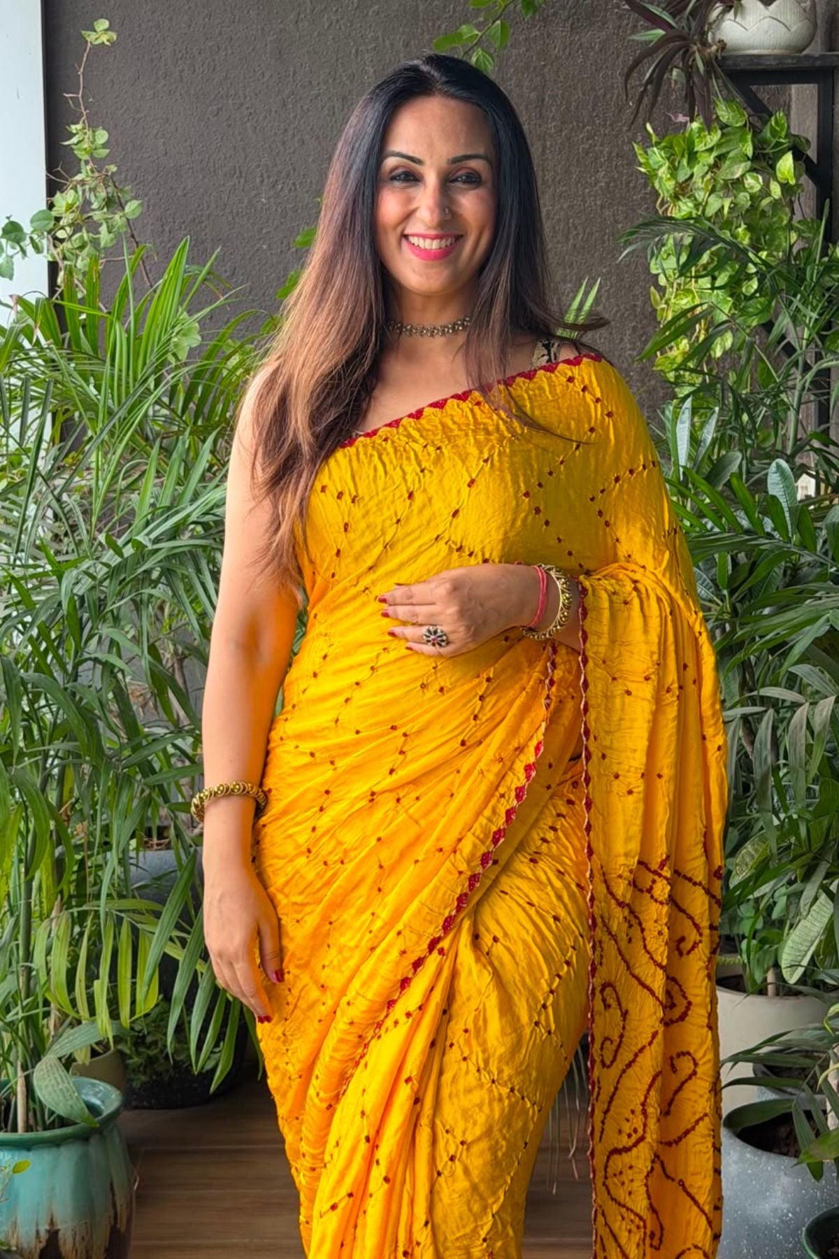 Handcrafted bandhani saree on pure modal!!!