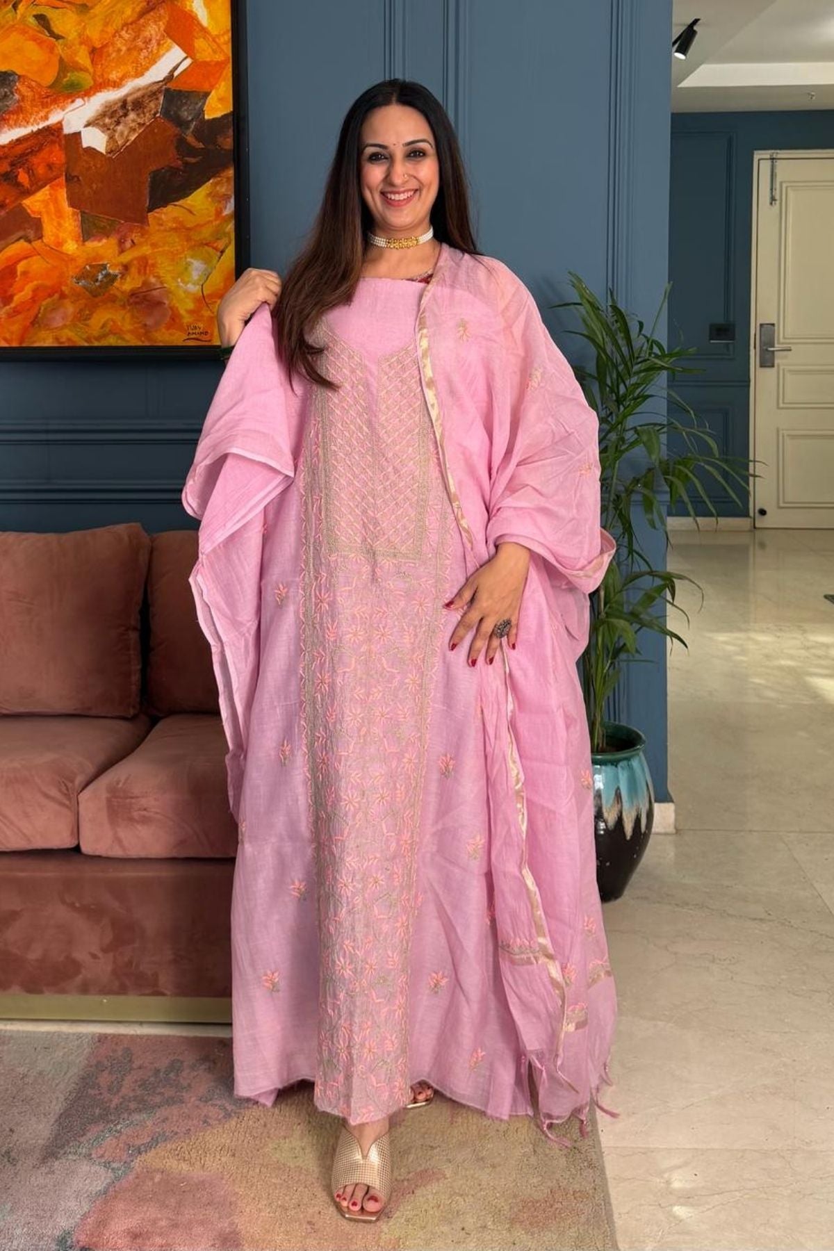 Chikankari on pure Mul cotton!!