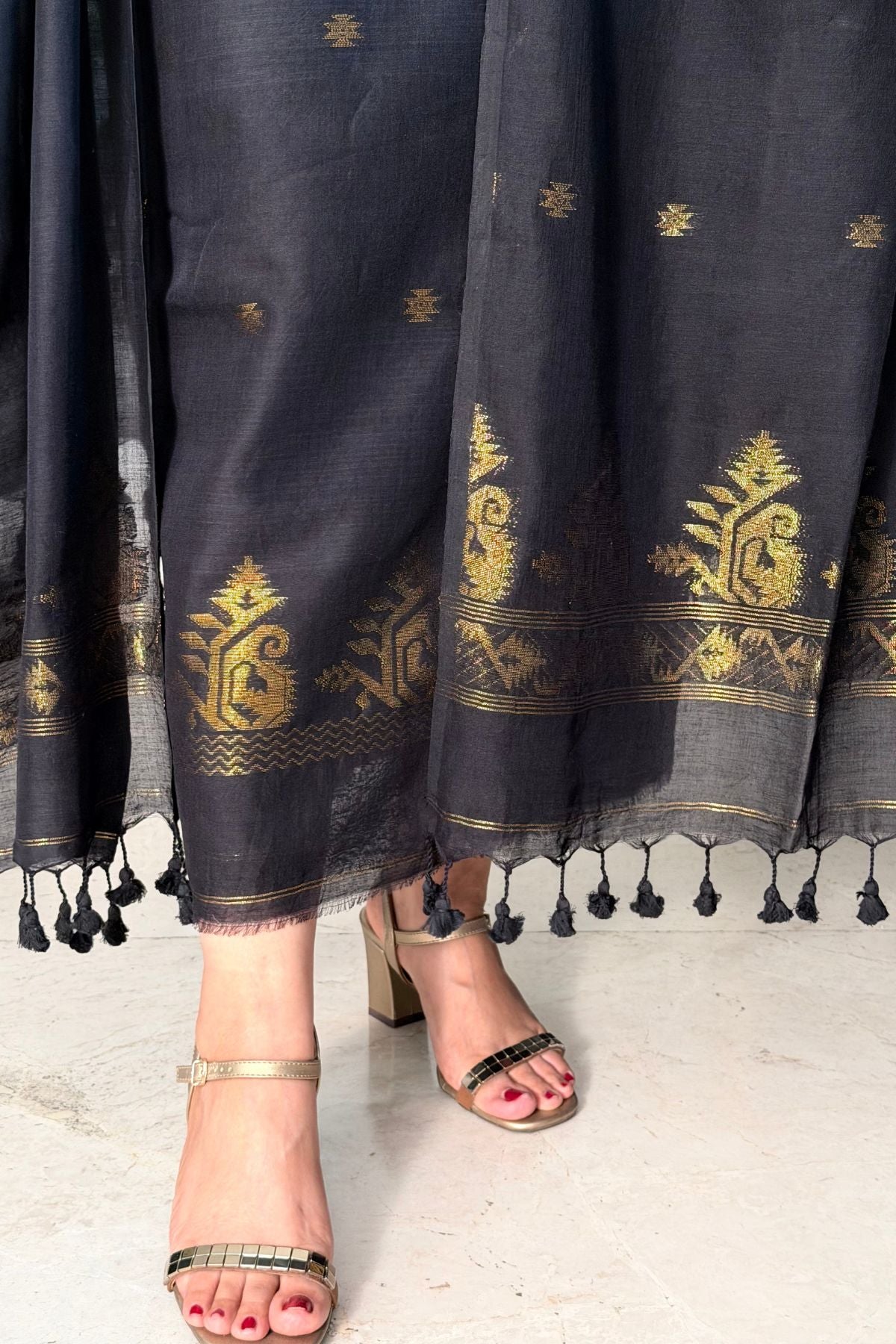 Mercerised pure cotton zari weave kurta dupatta sets with Jamdani weave !!