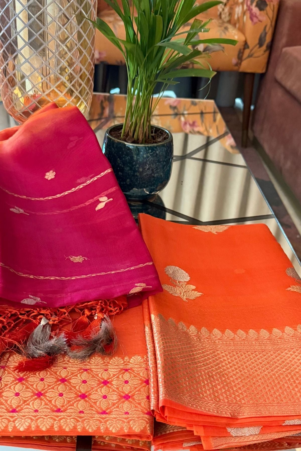 Handloom pure Kora silk full suit sets!!