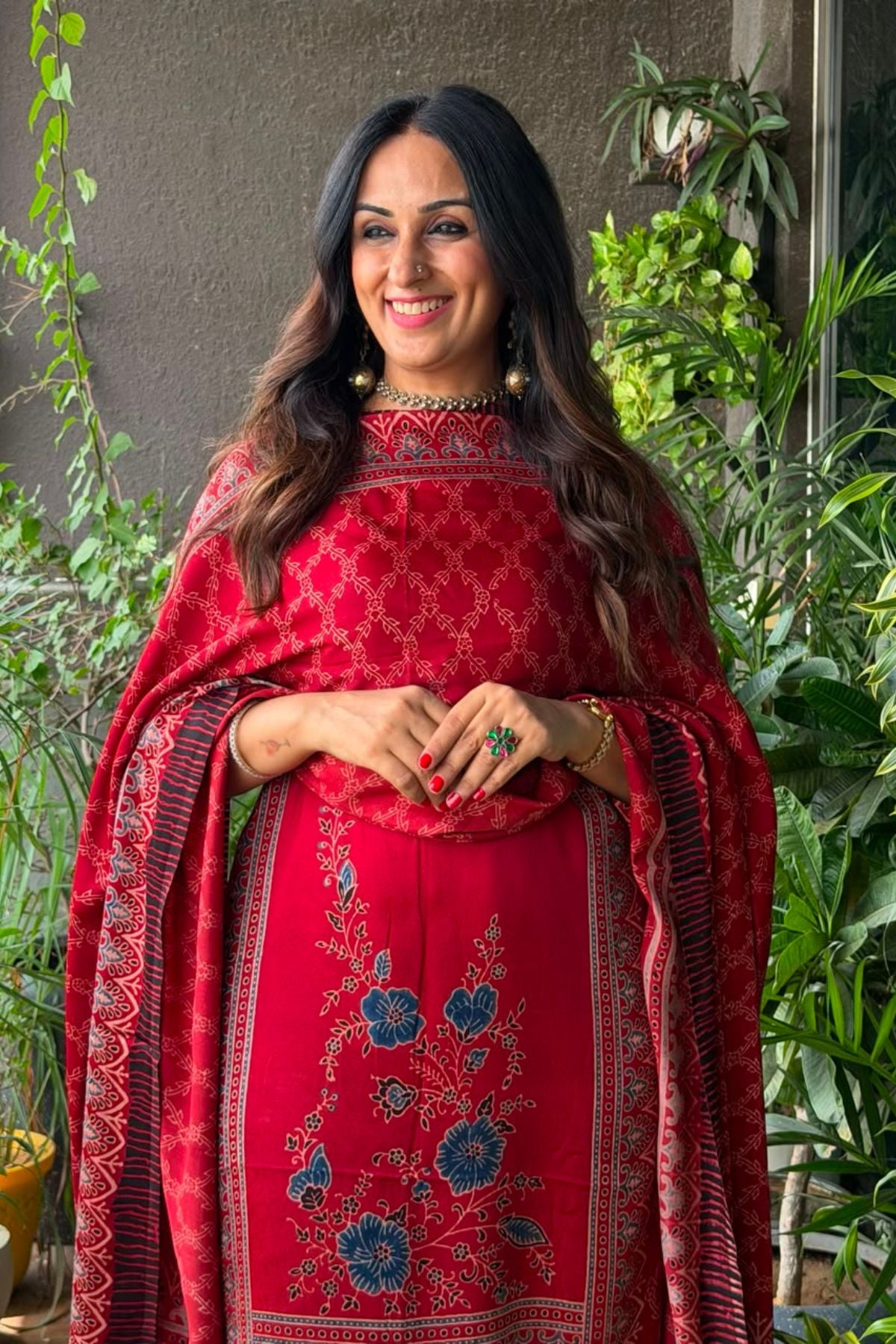 Ajrakh Modal Kurta Dupatta Set