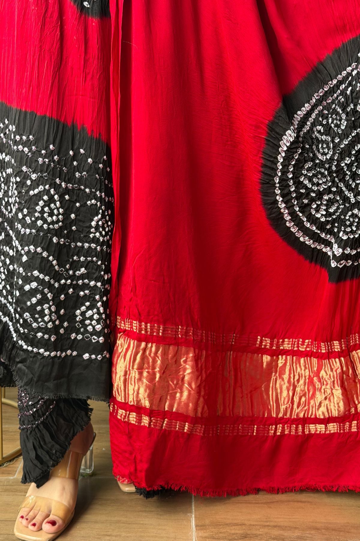 Bandhani work full sets on pure modal satin!!!