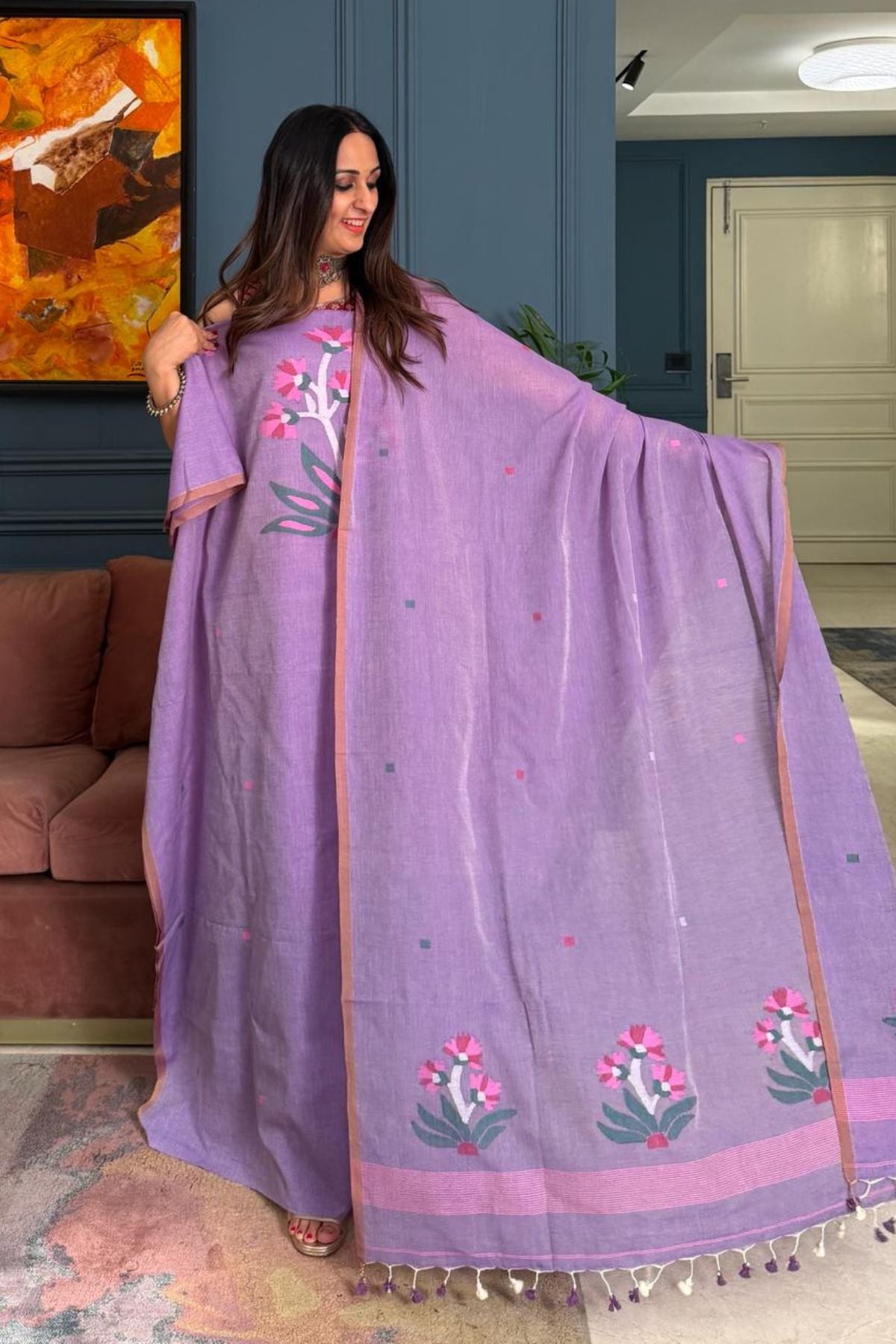 Jamdani pure cotton kurta dupatta sets!!